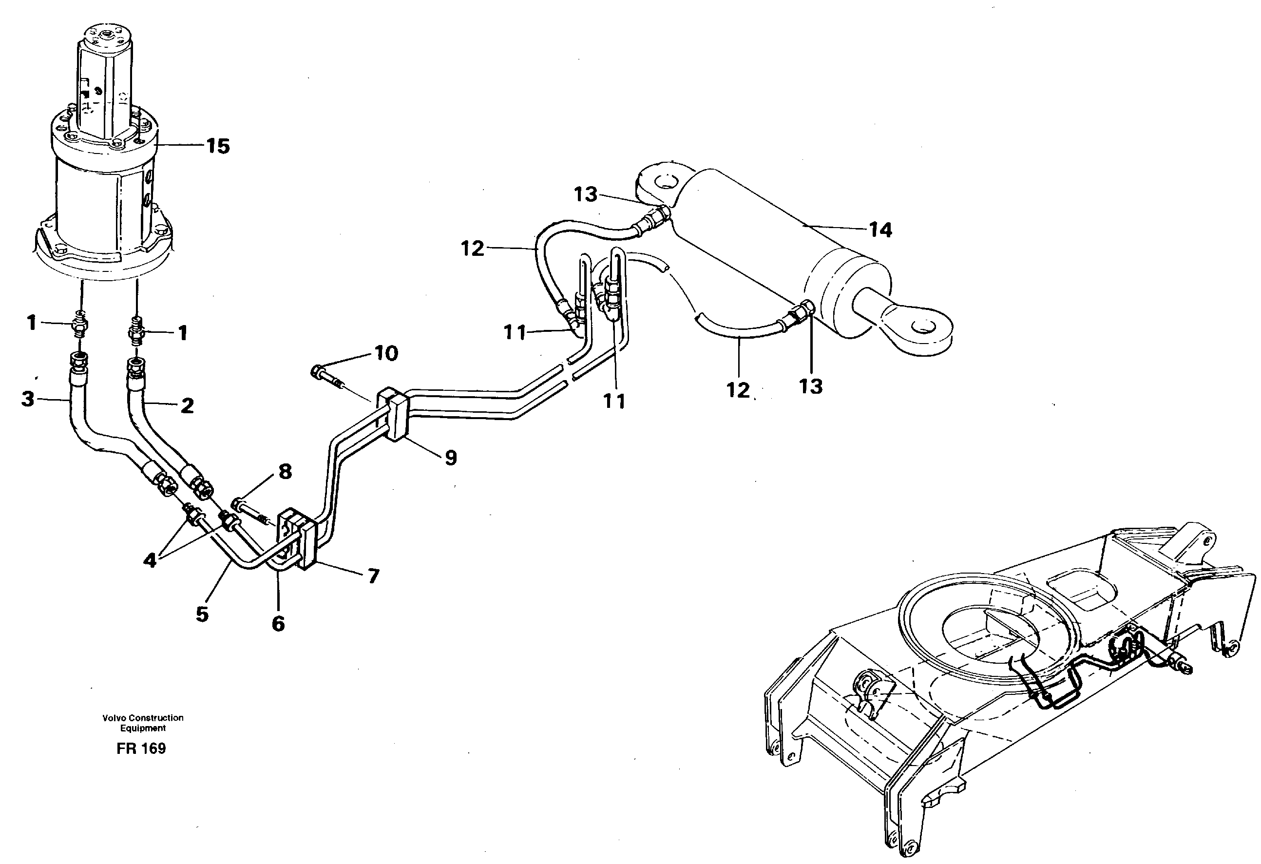 Схема запчастей Volvo EW130 - 33664 Steering system, undercarriage EW130 ?KERMAN ?KERMAN EW130 SER NO - 447