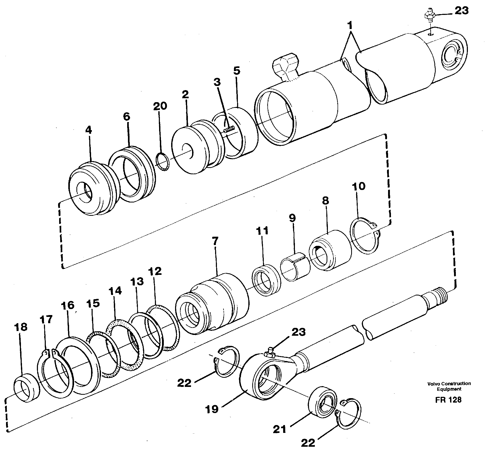 Схема запчастей Volvo EW130 - 33665 Гидроцилиндр рулевой EW130 ?KERMAN ?KERMAN EW130 SER NO - 447