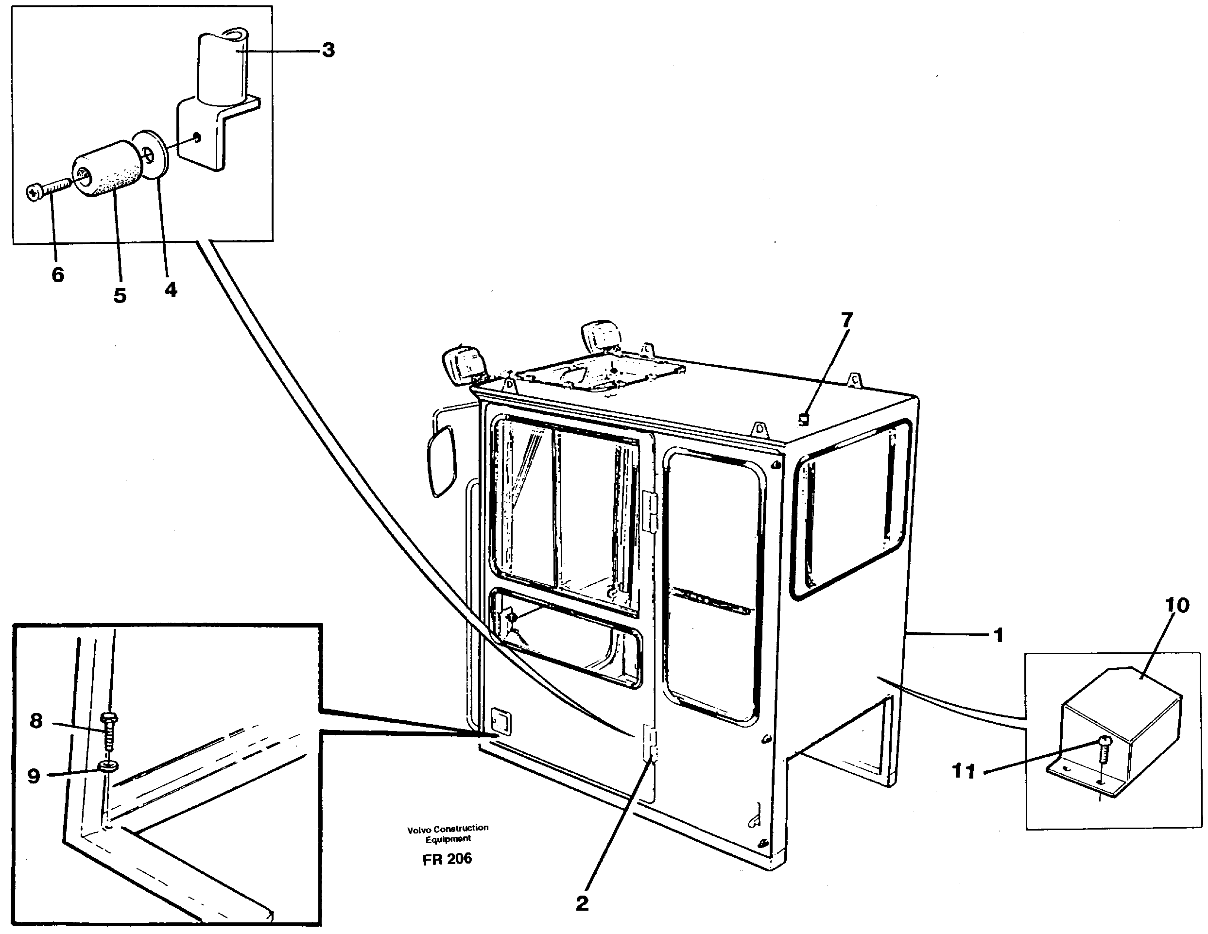 Схема запчастей Volvo EW130 - 33671 Operators cab EW130 ?KERMAN ?KERMAN EW130 SER NO - 447