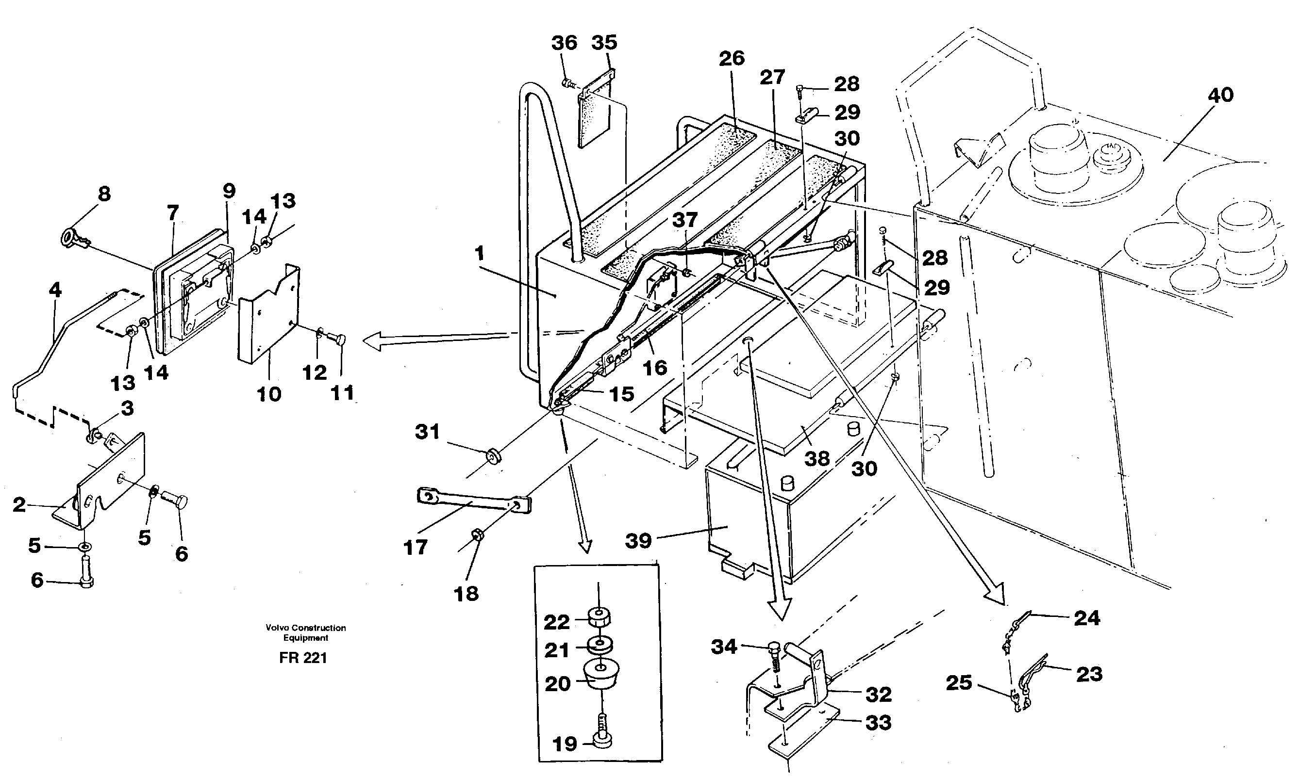 Схема запчастей Volvo EW130 - 34030 Casing over battery EW130 ?KERMAN ?KERMAN EW130 SER NO - 447