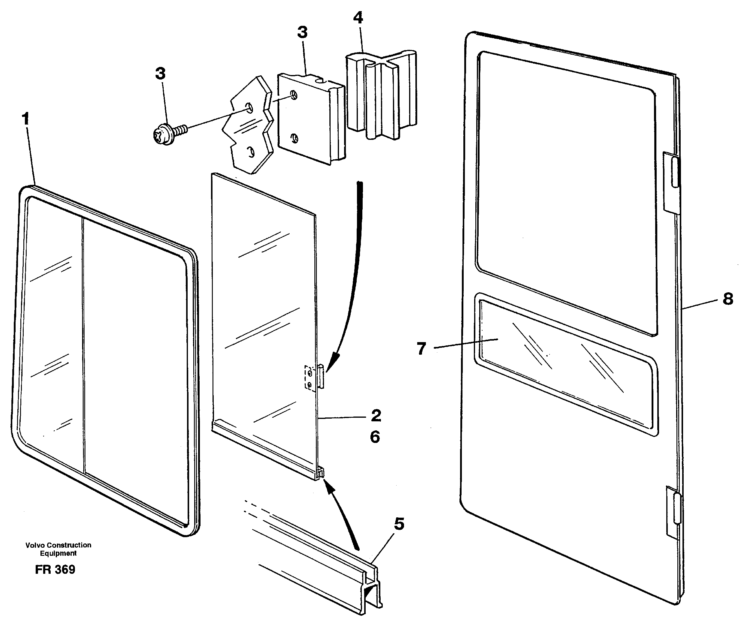 Схема запчастей Volvo EW130 - 27158 Sliding window EW130 ?KERMAN ?KERMAN EW130 SER NO - 447