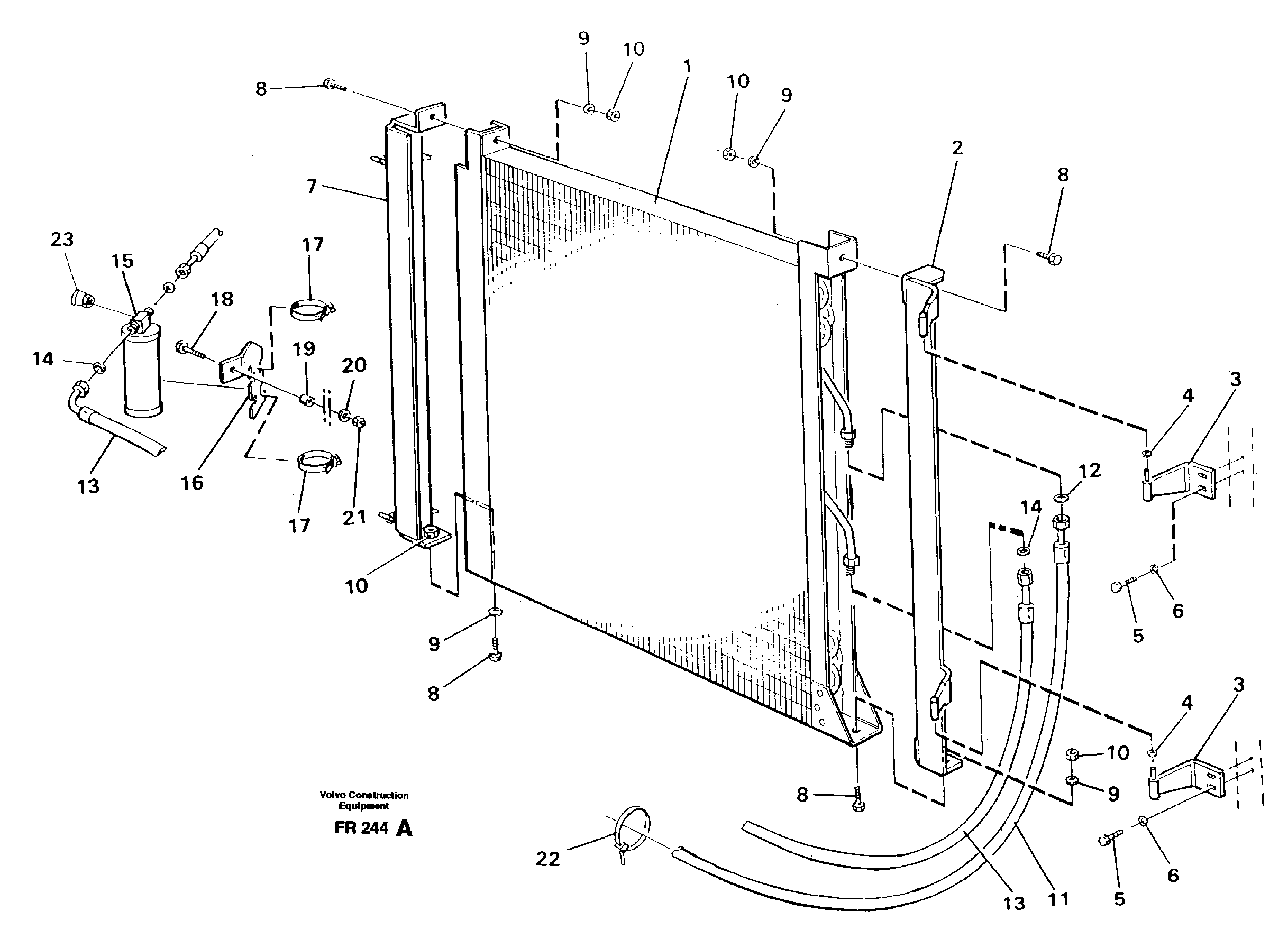 Схема запчастей Volvo EW130 - 37650 Condensor with fitting parts Cooling agent R134 A EW130 ?KERMAN ?KERMAN EW130 SER NO - 447