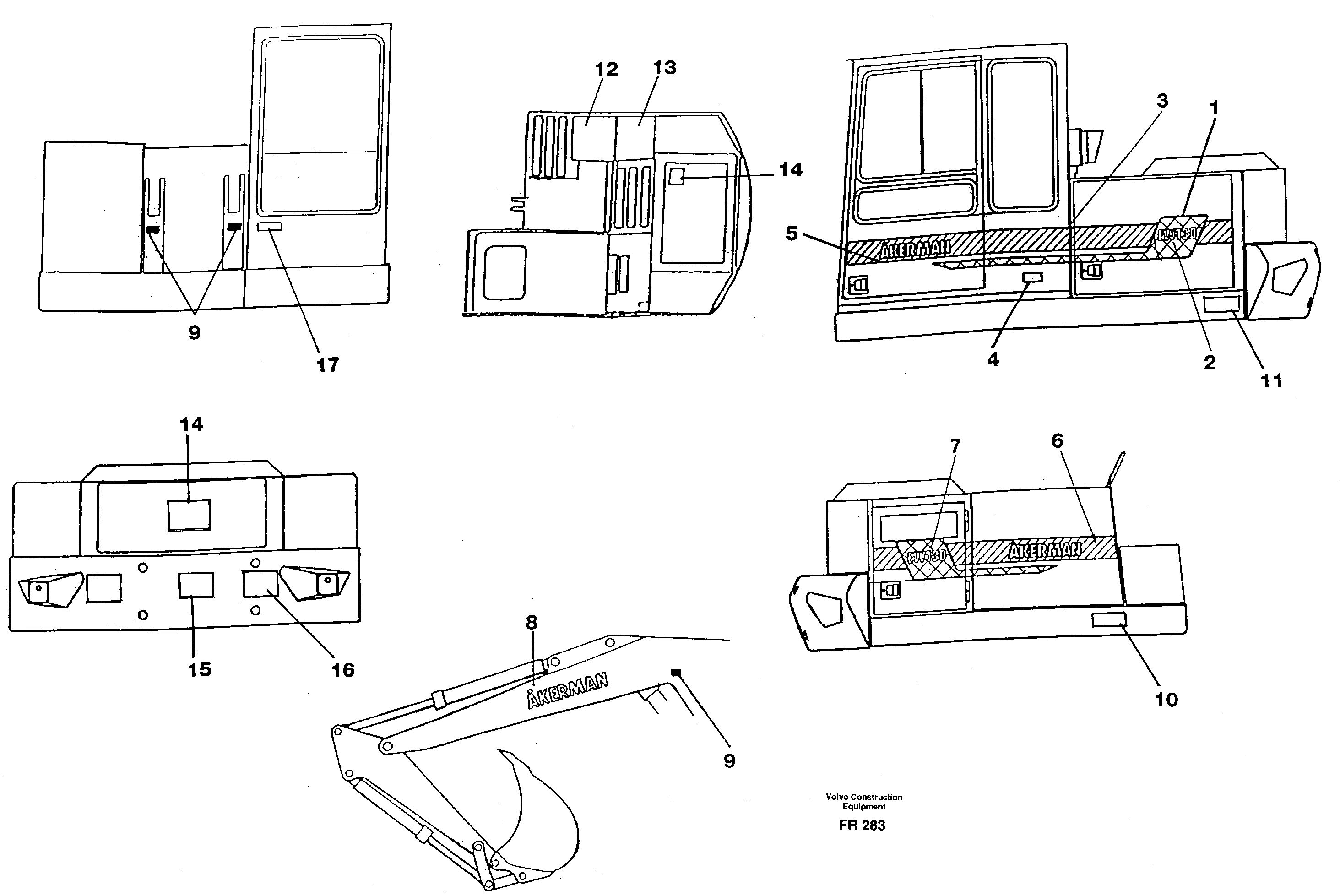 Схема запчастей Volvo EW130 - 28332 Sign plates and transfer,outer location EW130 ?KERMAN ?KERMAN EW130 SER NO - 447