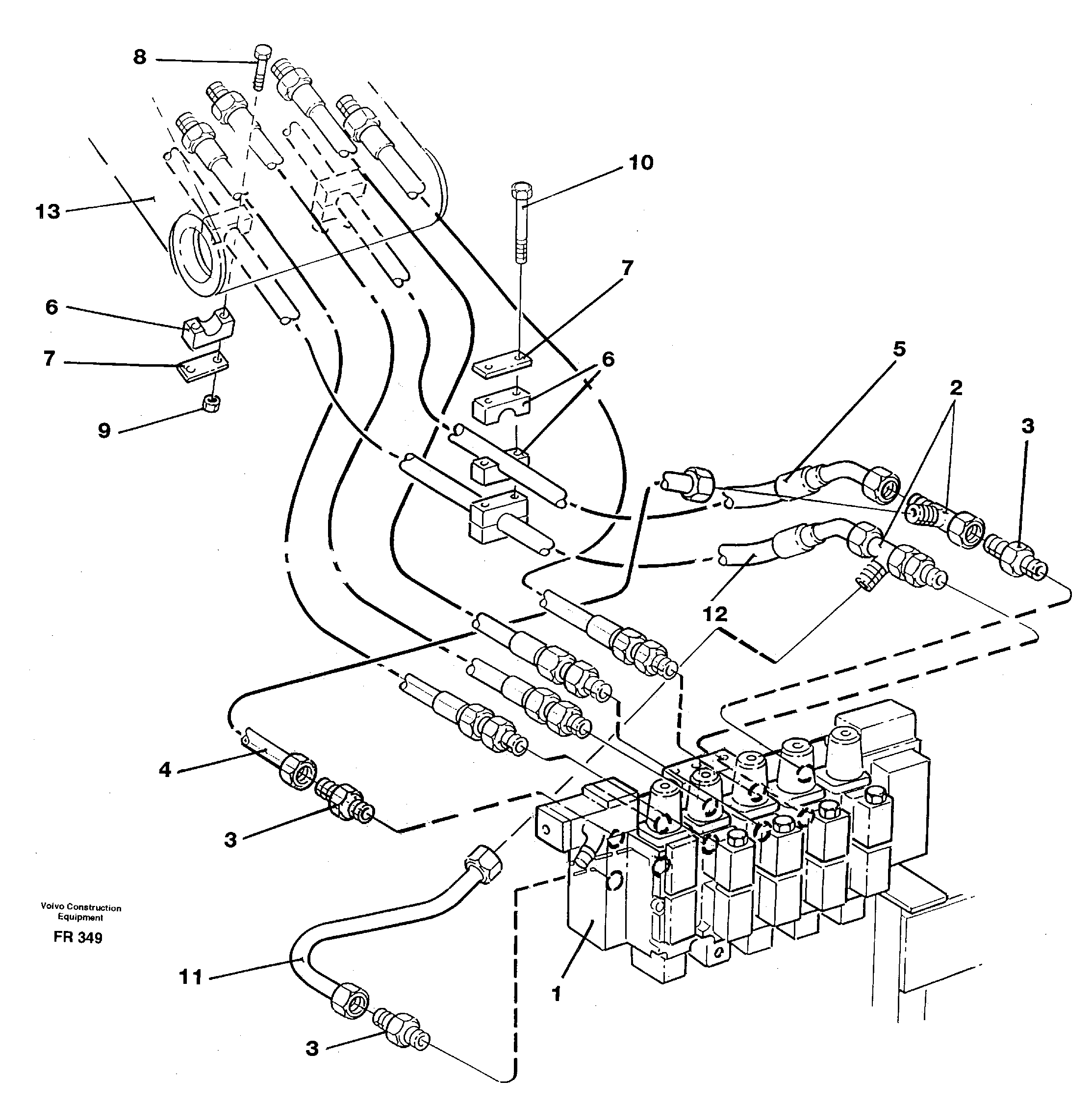 Схема запчастей Volvo EW130 - 36077 Hydraulic system, boom EW130 ?KERMAN ?KERMAN EW130 SER NO - 447