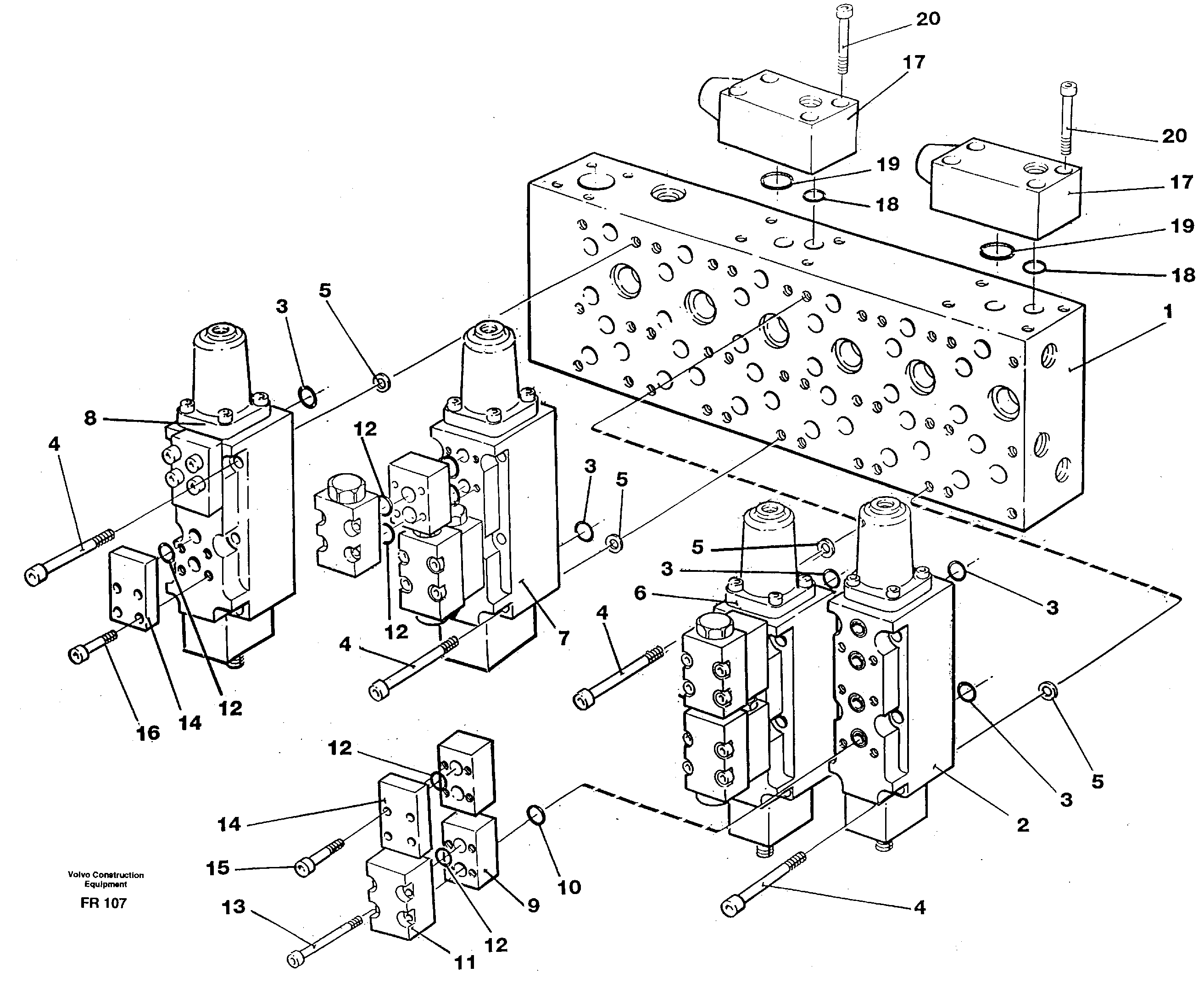 Схема запчастей Volvo EW130 - 32731 Main valve assembly, valves EW130 ?KERMAN ?KERMAN EW130 SER NO - 447