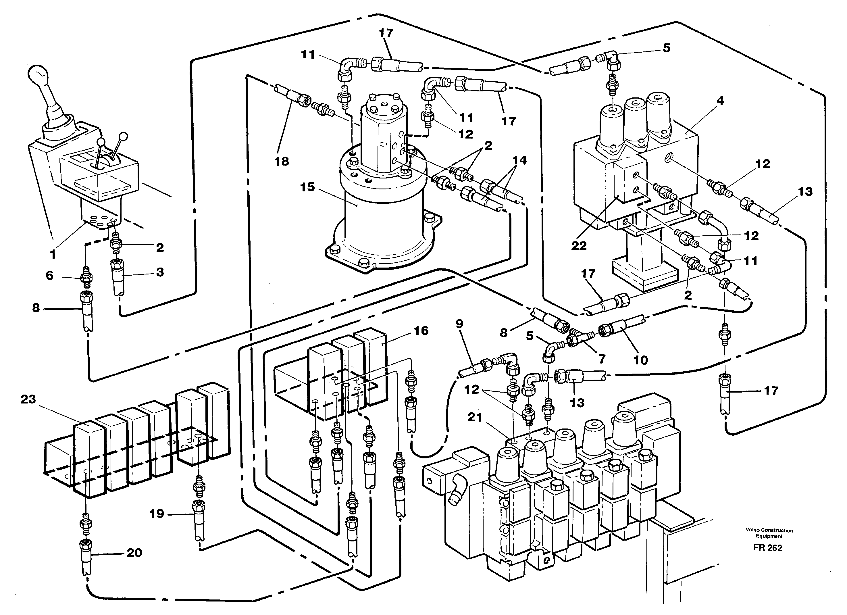 Схема запчастей Volvo EW130 - 34725 Servo hydraulics, outriggers/dozer EW130 ?KERMAN ?KERMAN EW130 SER NO - 447