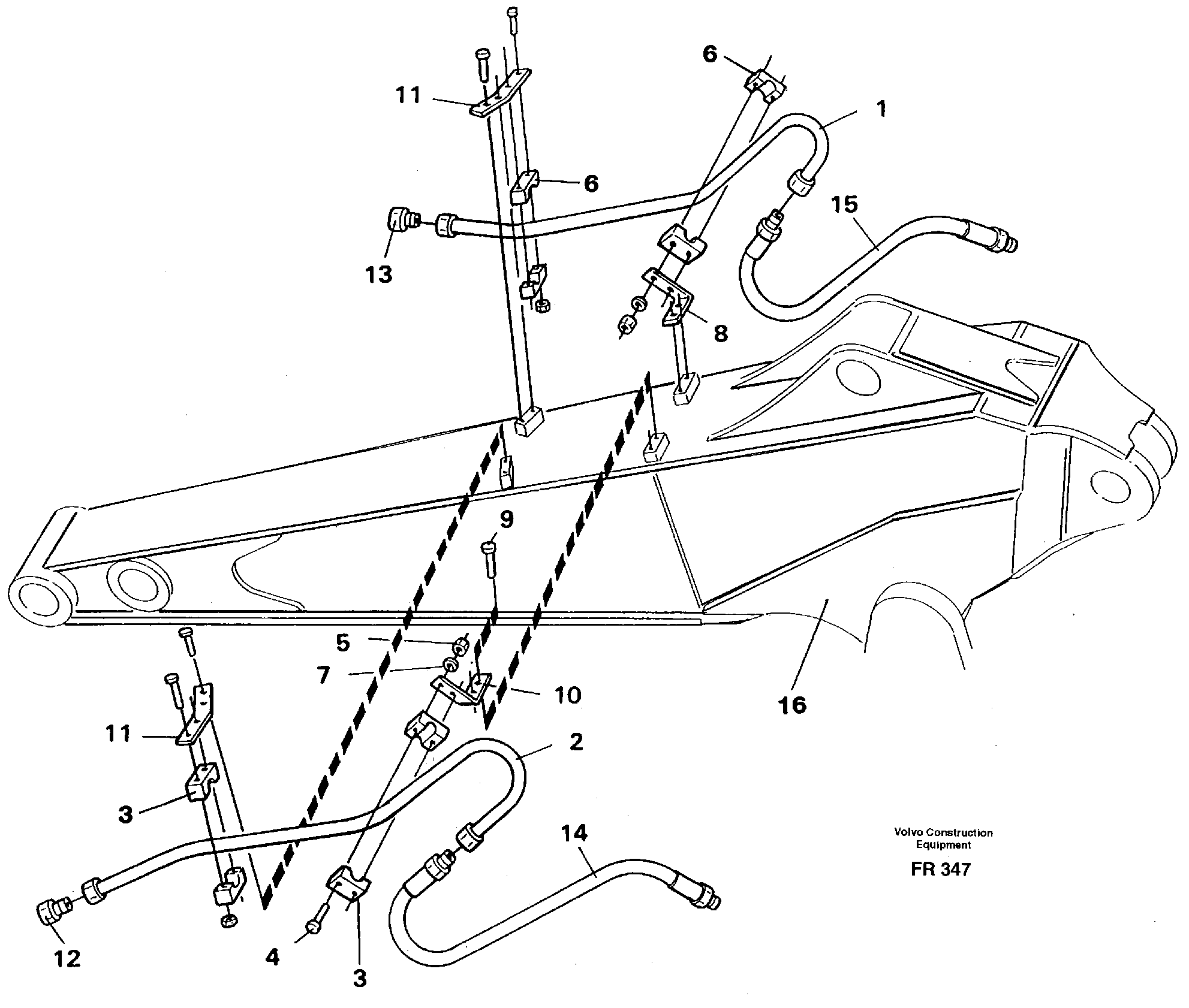 Схема запчастей Volvo EW130 - 28347 Hammer equipment, dipper arm 1.90m/2.40m EW130 ?KERMAN ?KERMAN EW130 SER NO - 447