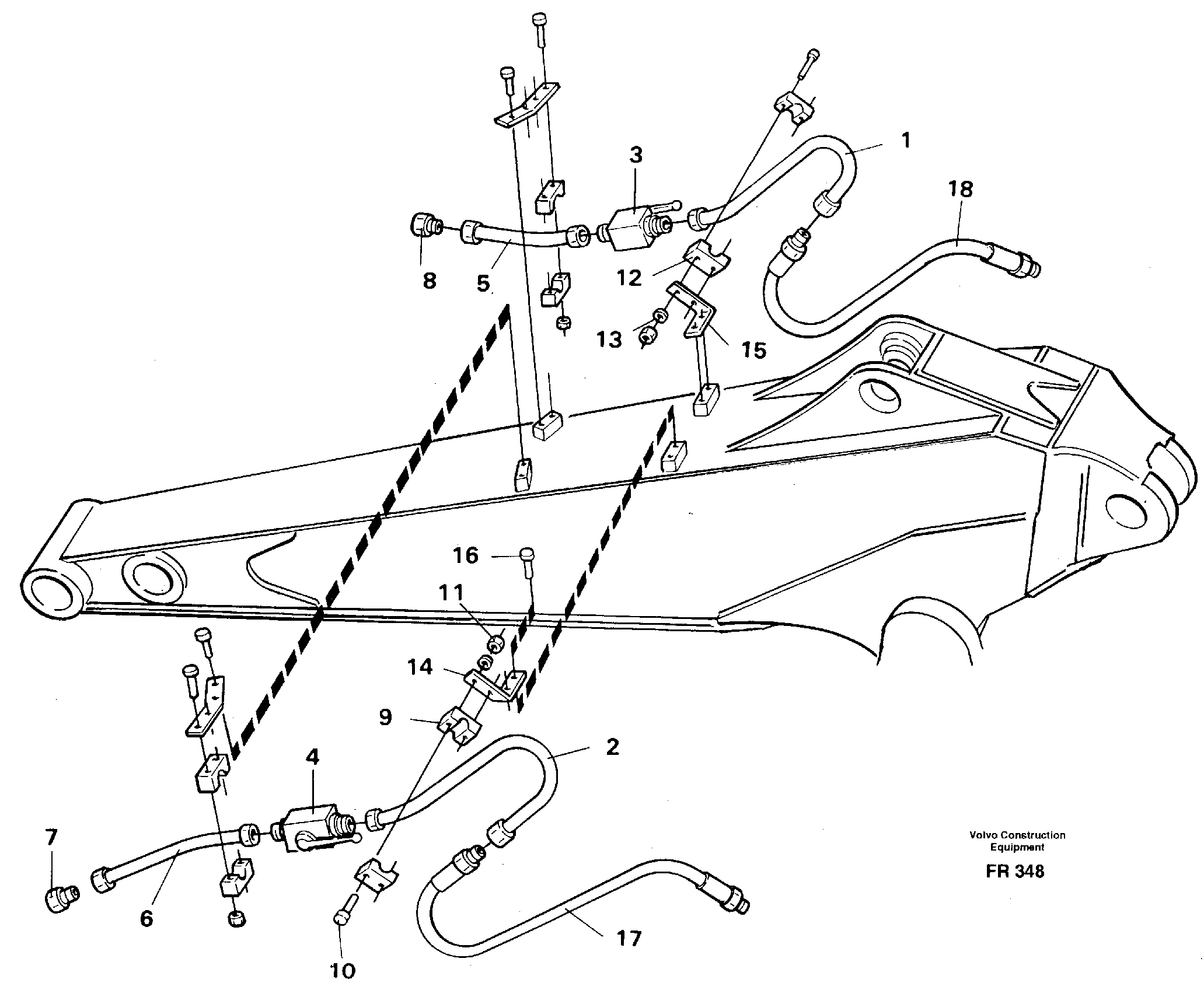 Схема запчастей Volvo EW130 - 28348 Hammer equipment, dipper arm 1.90m/2.40m incl. shut-off cocks EW130 ?KERMAN ?KERMAN EW130 SER NO - 447