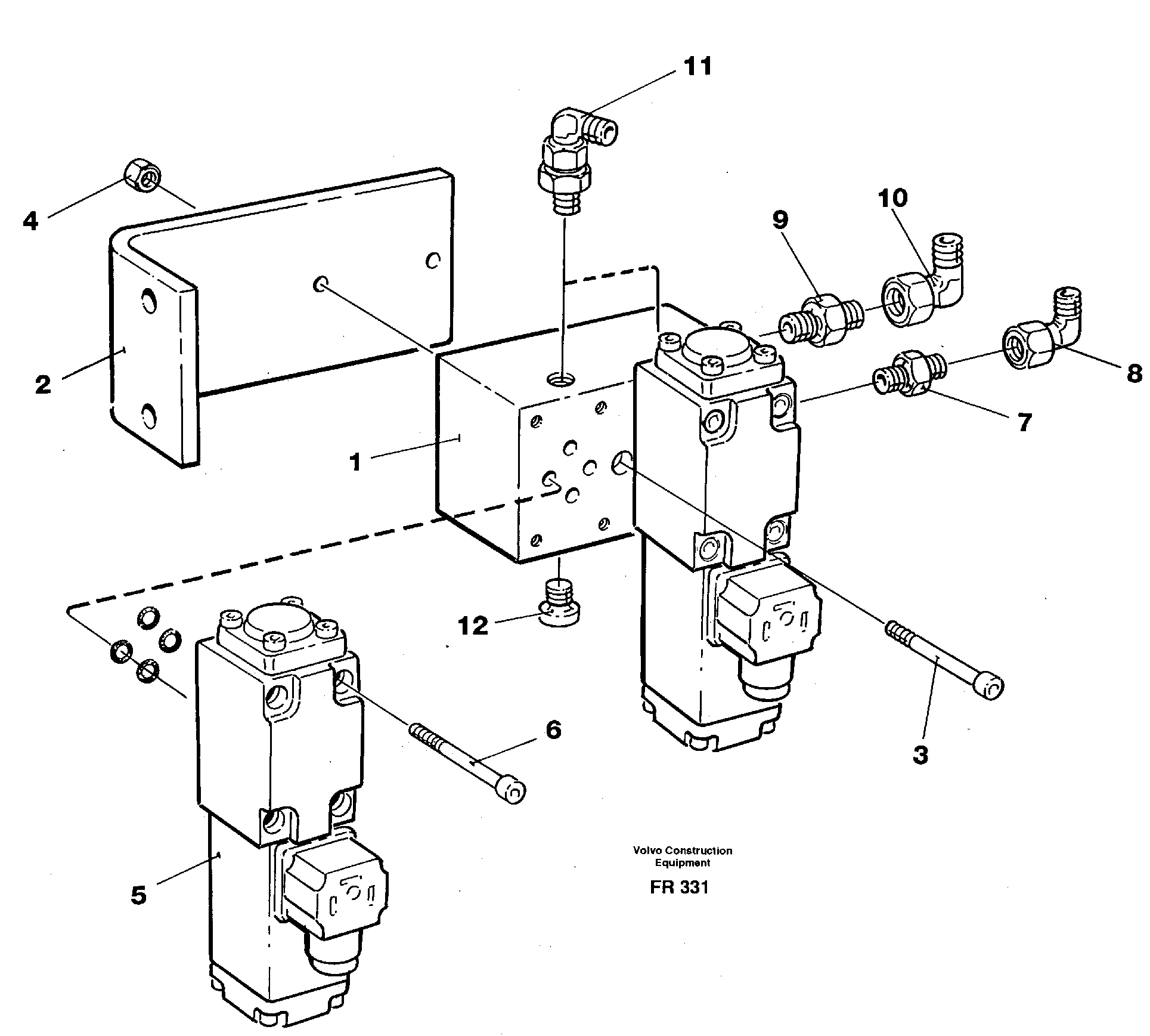 Схема запчастей Volvo EW130 - 34987 Electric valve block EW130 ?KERMAN ?KERMAN EW130 SER NO - 447