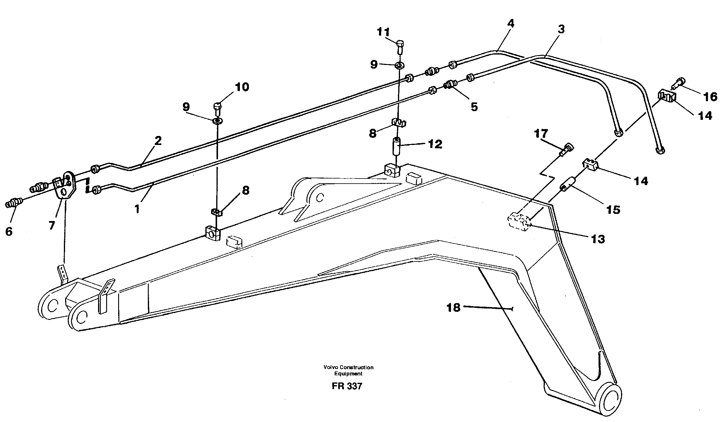 Схема запчастей Volvo EW130 - 35345 Grab/clamshell equipment on boom EW130 ?KERMAN ?KERMAN EW130 SER NO - 447