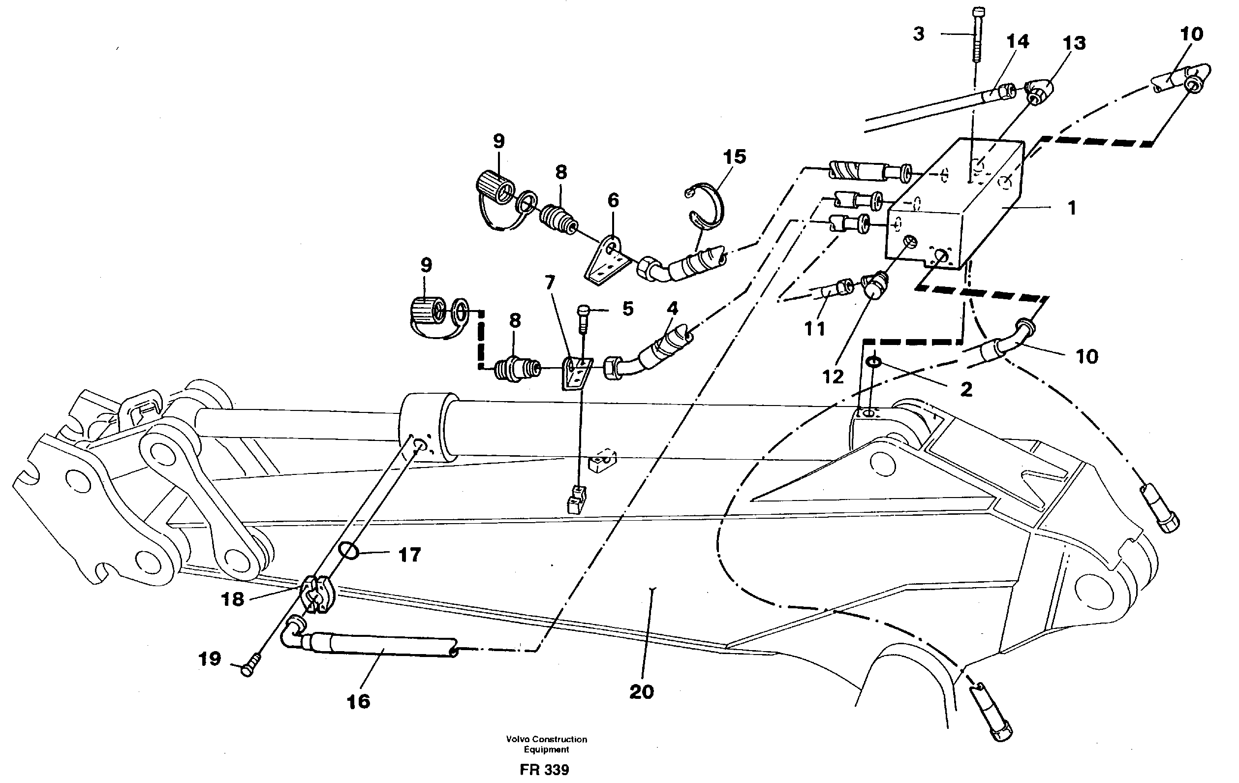 Схема запчастей Volvo EW130 - 86698 Clamshell equipment on dipper arm, 1.90m/2.40m EW130 ?KERMAN ?KERMAN EW130 SER NO - 447