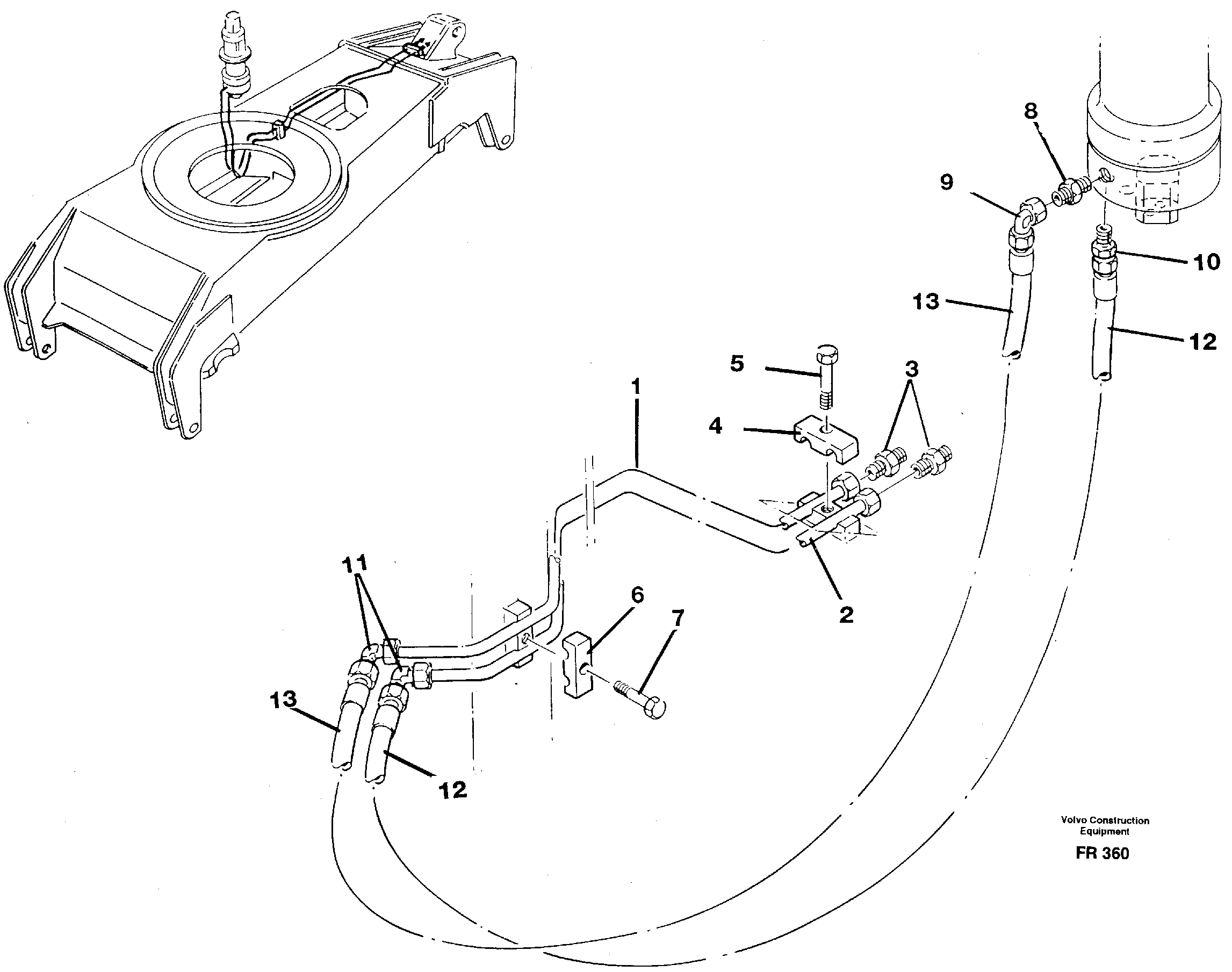 Схема запчастей Volvo EW130 - 31328 Hydraulic system, dozer blade front EW130 ?KERMAN ?KERMAN EW130 SER NO - 447