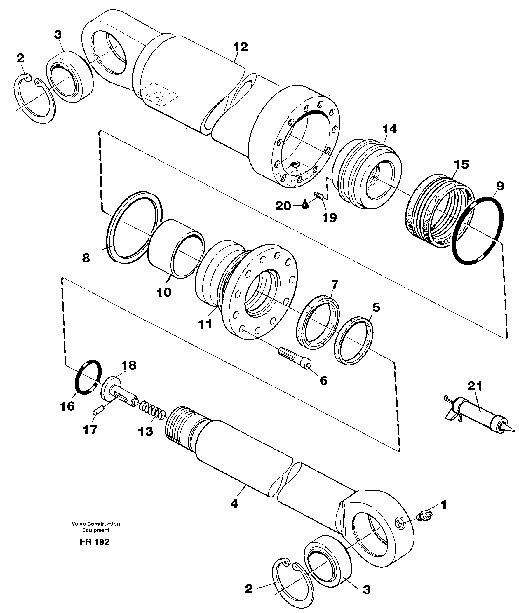 Схема запчастей Volvo EW130 - 31114 Гидроцилиндр EW130 ?KERMAN ?KERMAN EW130 SER NO - 447