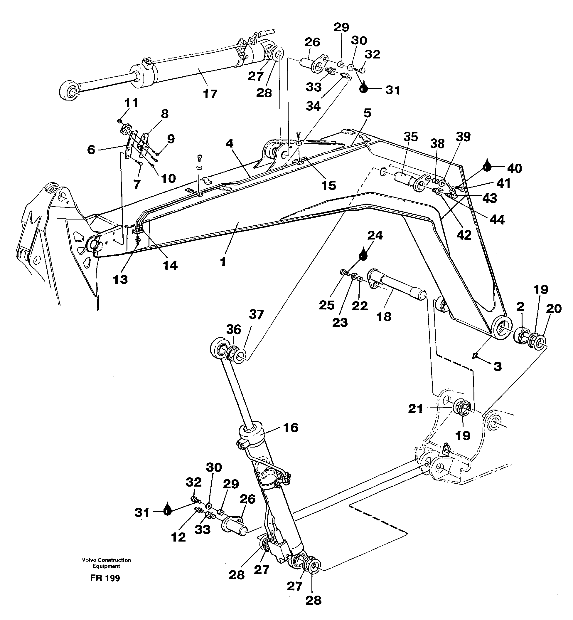 Схема запчастей Volvo EW130 - 31115 Boom incl mounting parts EW130 ?KERMAN ?KERMAN EW130 SER NO - 447