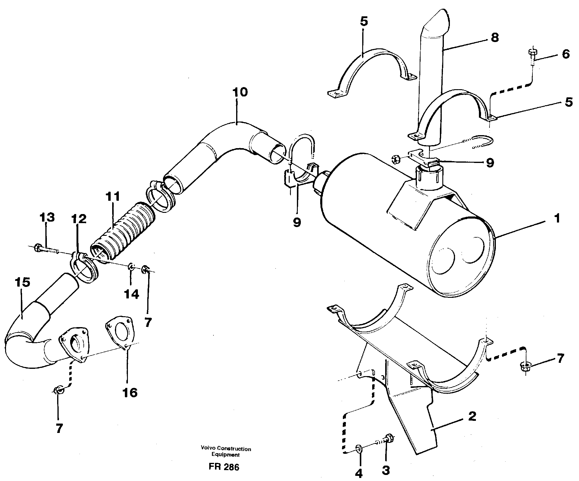 Схема запчастей Volvo EW130 - 26213 Выхлопная система EW130 ?KERMAN ?KERMAN EW130 SER NO - 447
