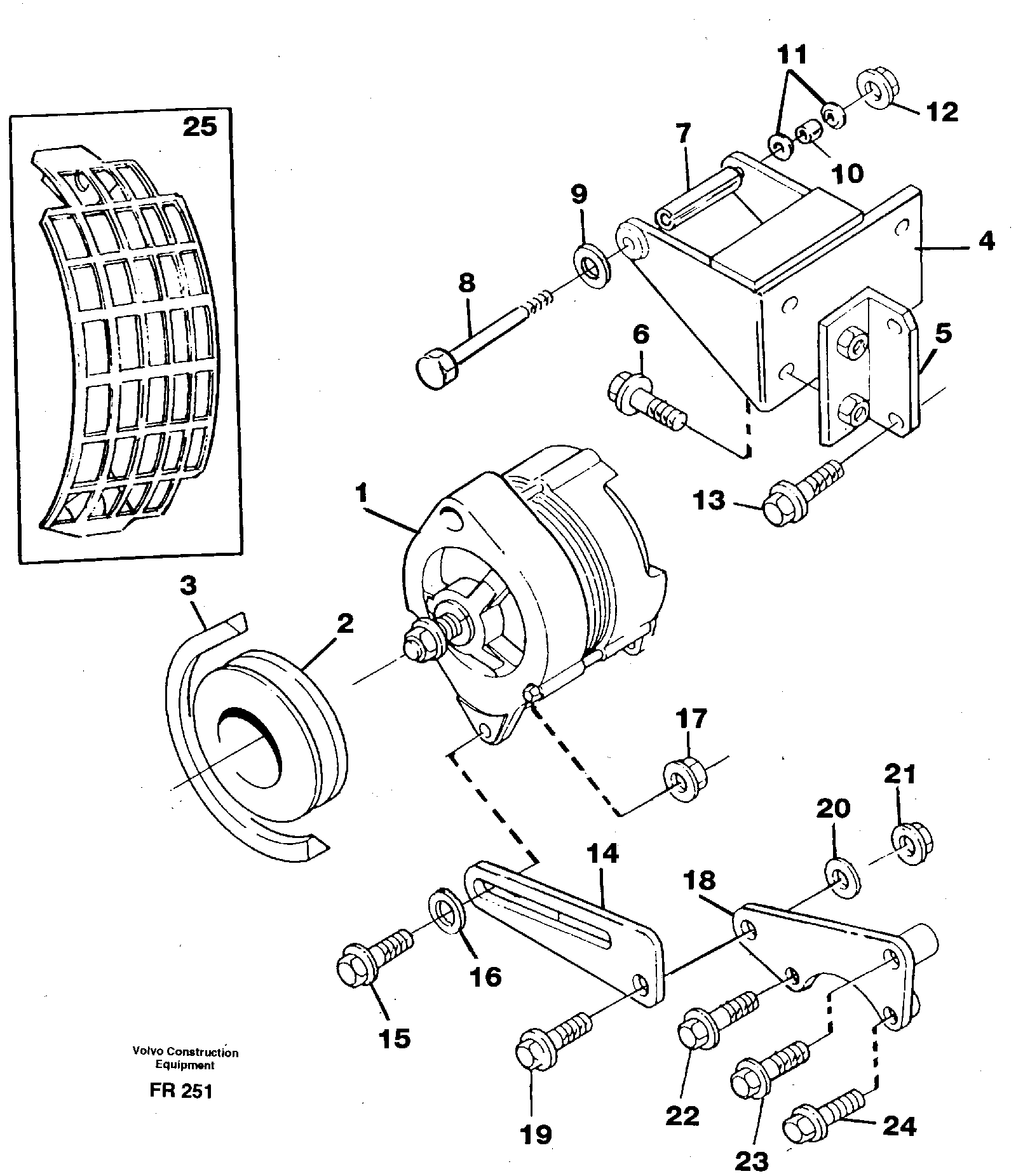 Схема запчастей Volvo EW130 - 97019 Alternator, assembly EW130 ?KERMAN ?KERMAN EW130 SER NO - 447