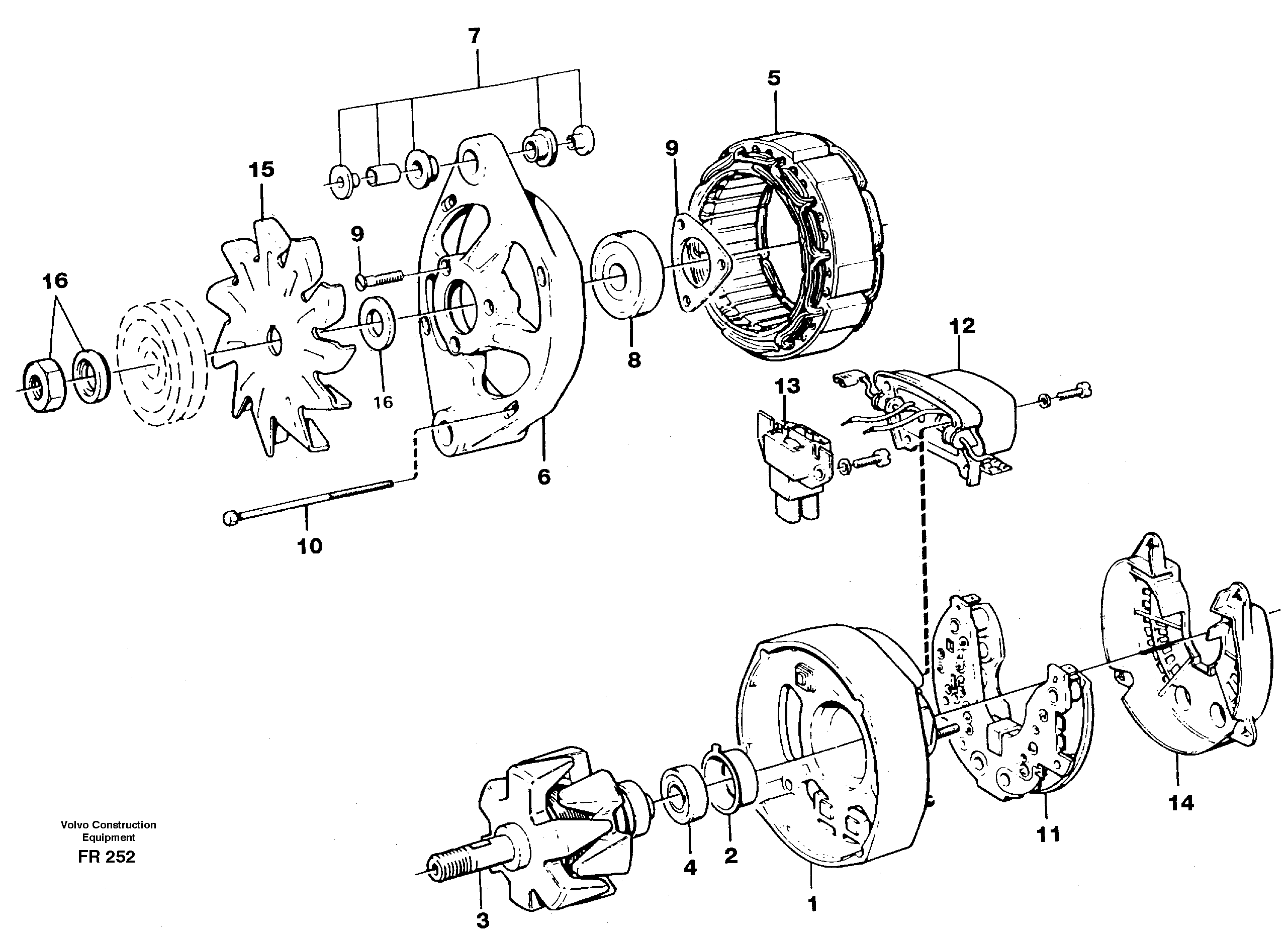 Схема запчастей Volvo EW130 - 19985 Alternator EW130 ?KERMAN ?KERMAN EW130 SER NO - 447