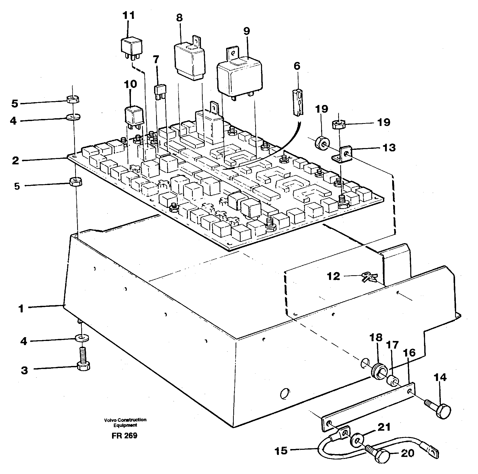 Схема запчастей Volvo EW130 - 27309 Electrical distribution box EW130 ?KERMAN ?KERMAN EW130 SER NO - 447