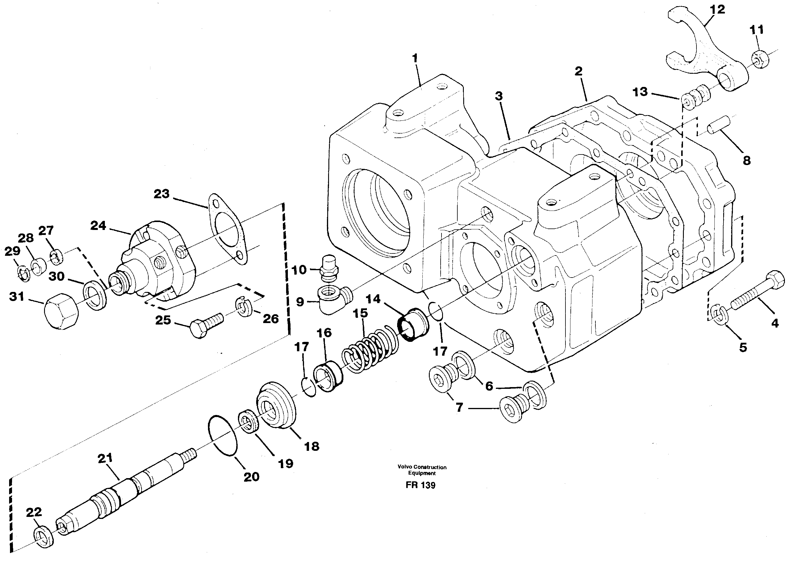 Схема запчастей Volvo EW130 - 92189 Gear box casing incl. mounting parts EW130 ?KERMAN ?KERMAN EW130 SER NO - 447