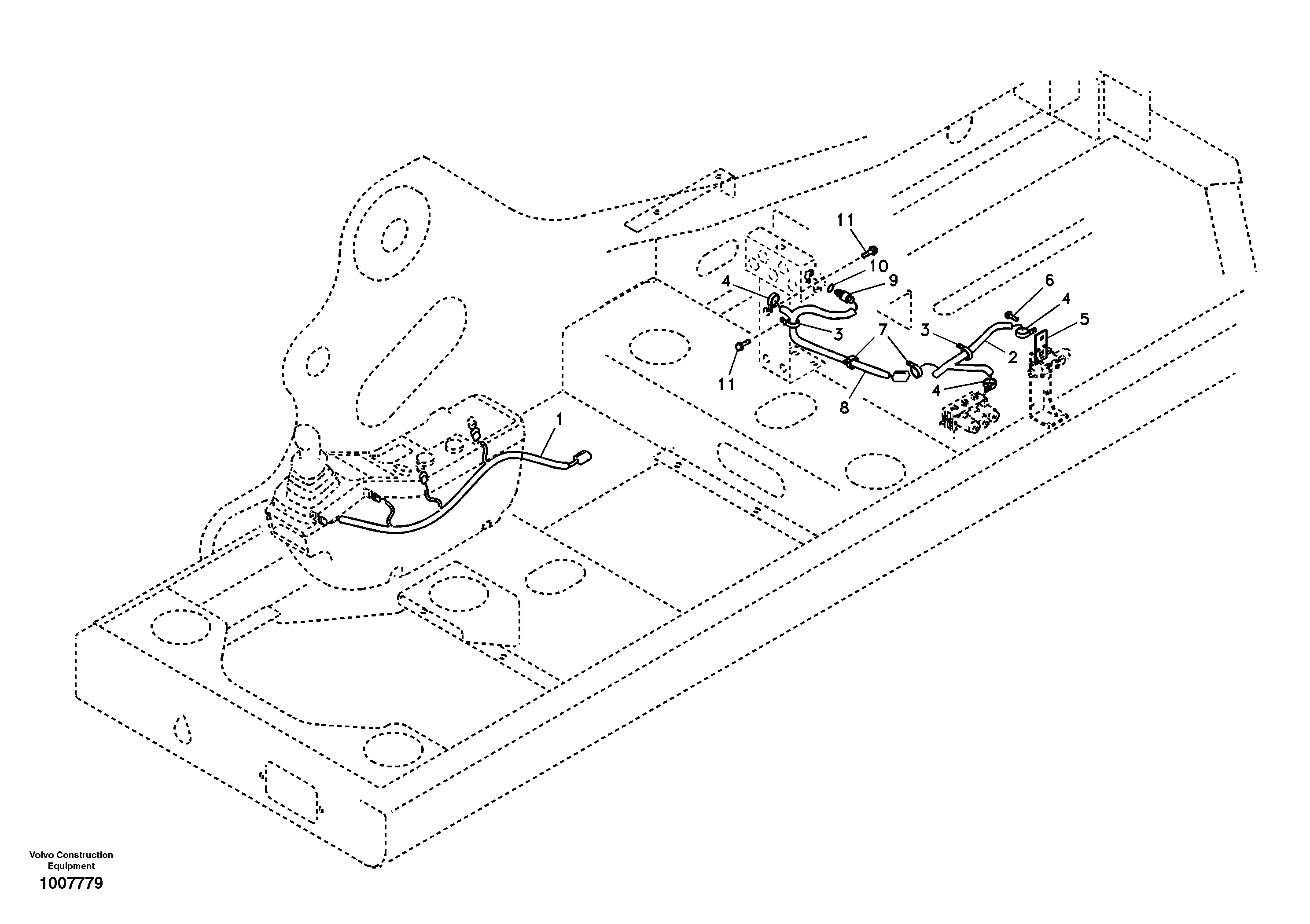 Схема запчастей Volvo EC140B - 34201 Cable and wire harness for clamshell bucket EC140B