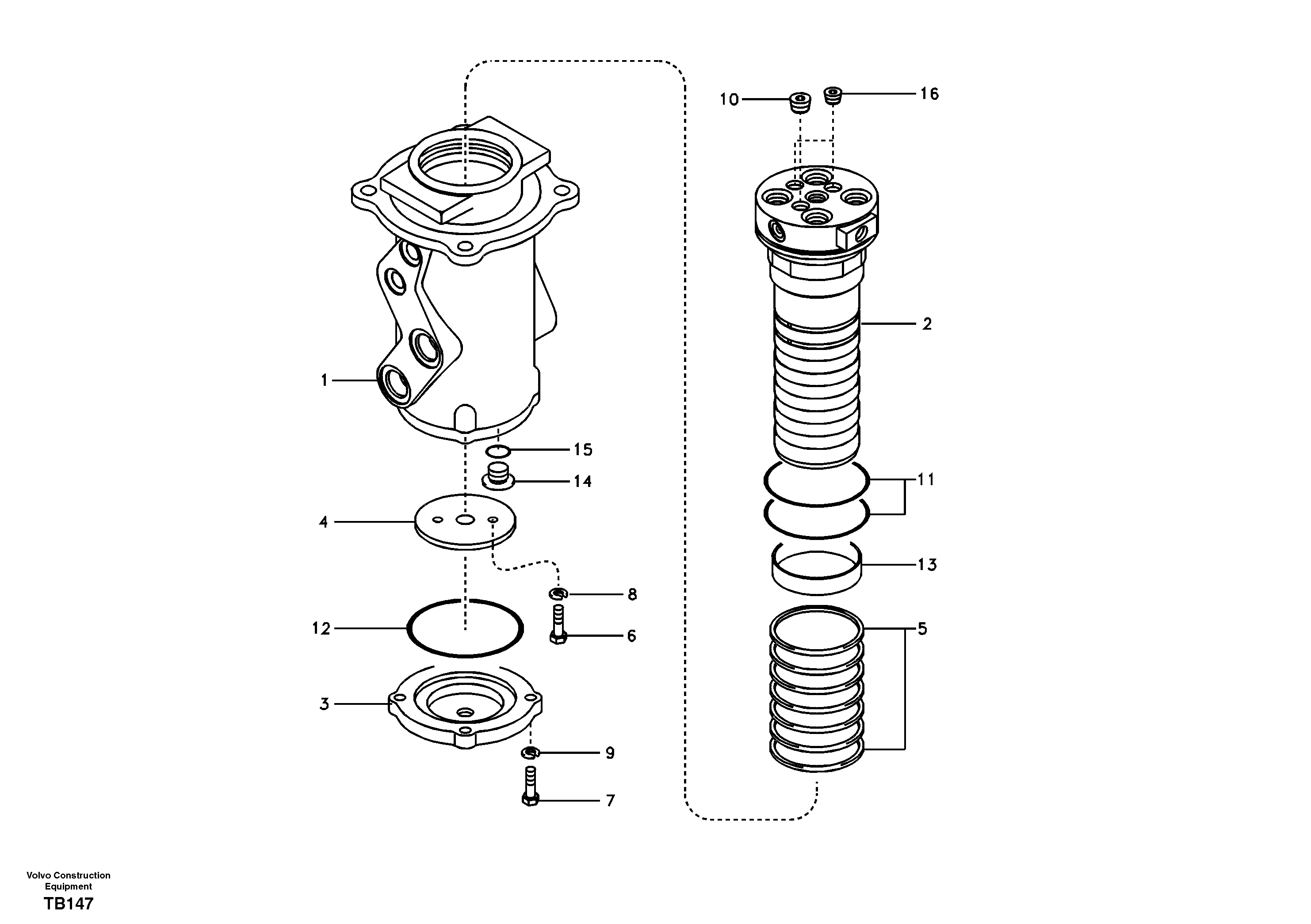 Схема запчастей Volvo EC140B - 40075 Шарнир поворотный EC140B