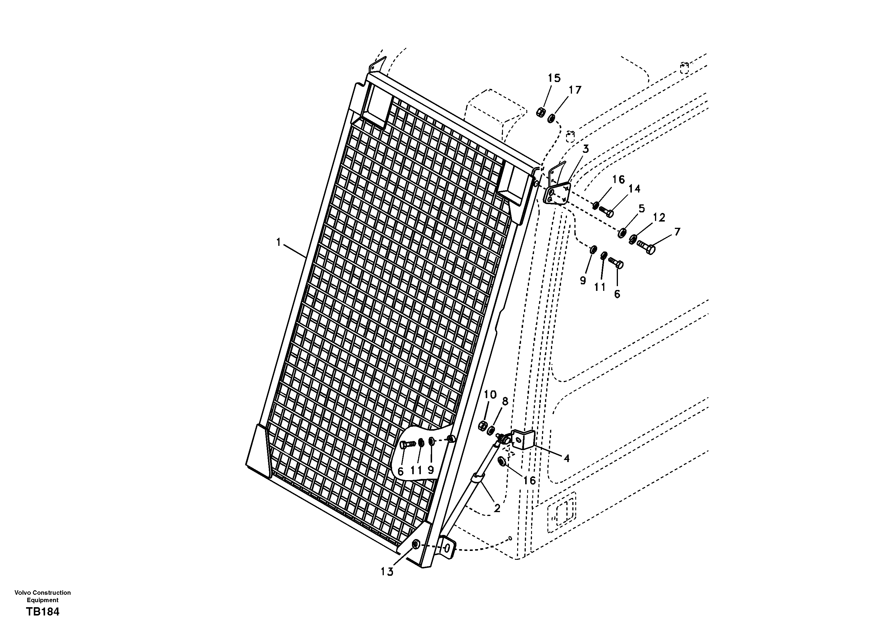 Схема запчастей Volvo EC140B - 47353 Windshield protection EC140B