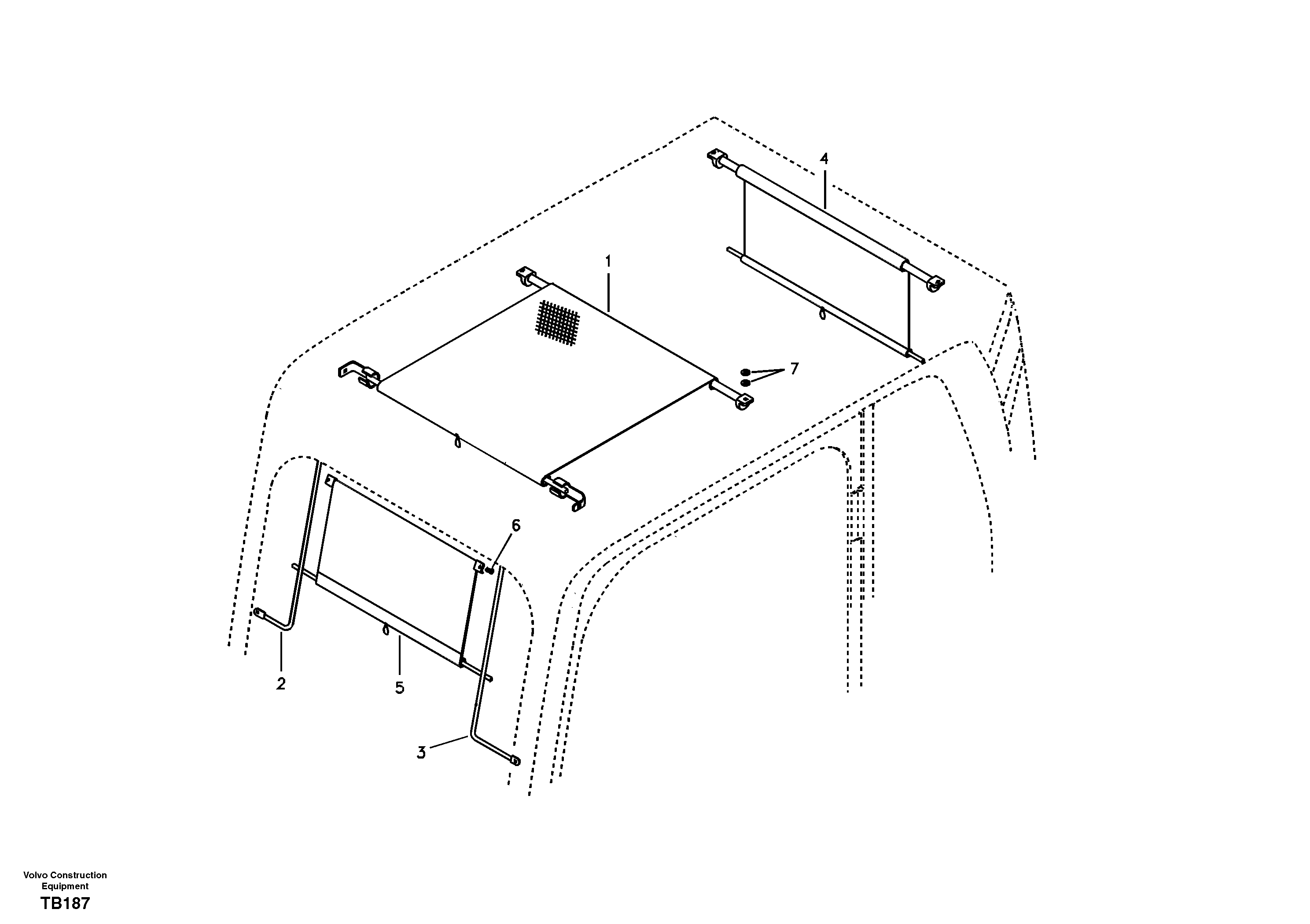 Схема запчастей Volvo EC140B - 47355 Sun visor interior EC140B