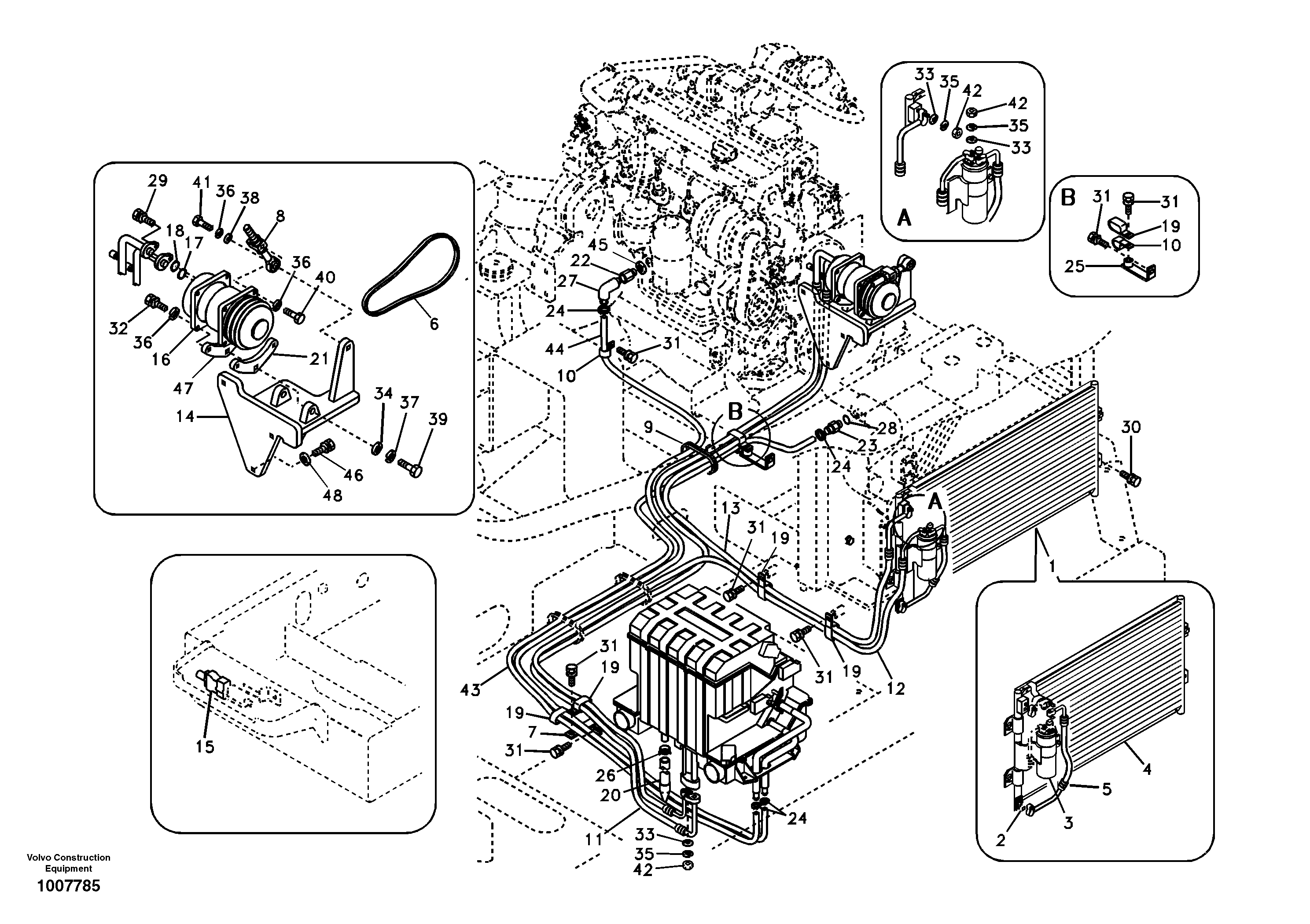 Схема запчастей Volvo EC140B - 81760 Air conditioning line, cooling and heater EC140B