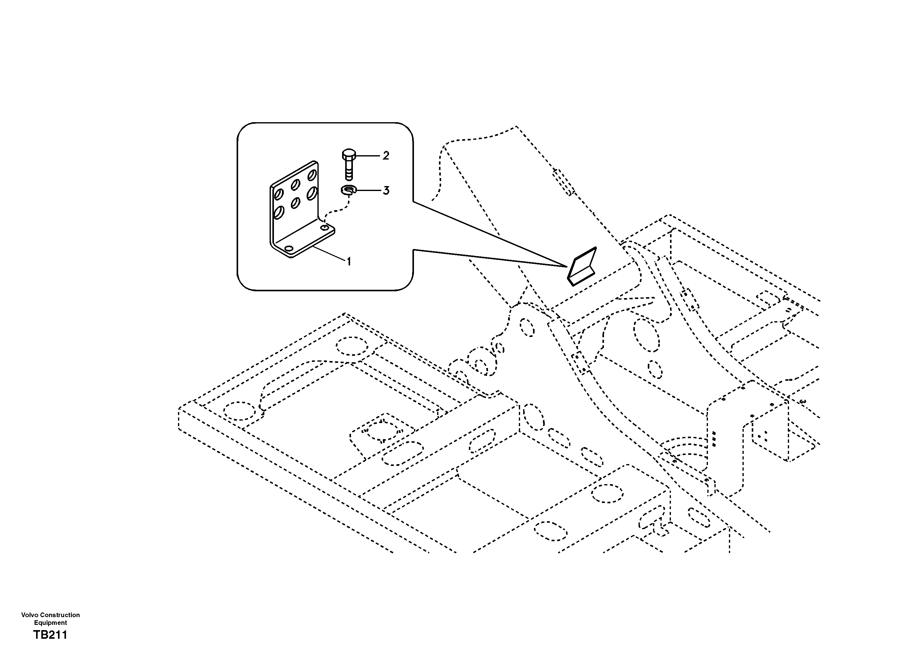 Схема запчастей Volvo EC140B - 24114 Hydraulic lines bracket-quickfit, rotator, hose repture EC140B