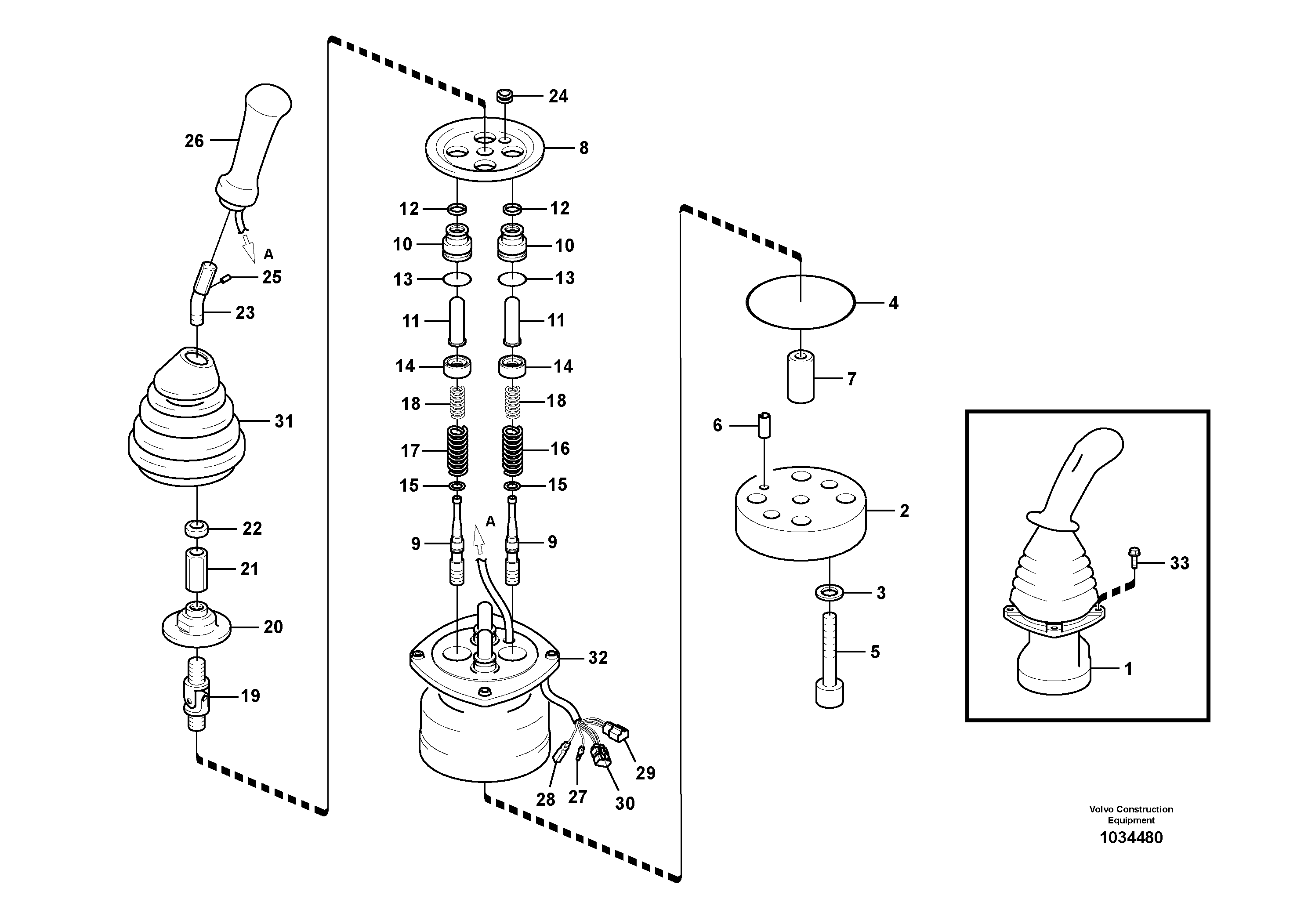 Схема запчастей Volvo EC140B - 46532 Servo system, remote control valve EC140B