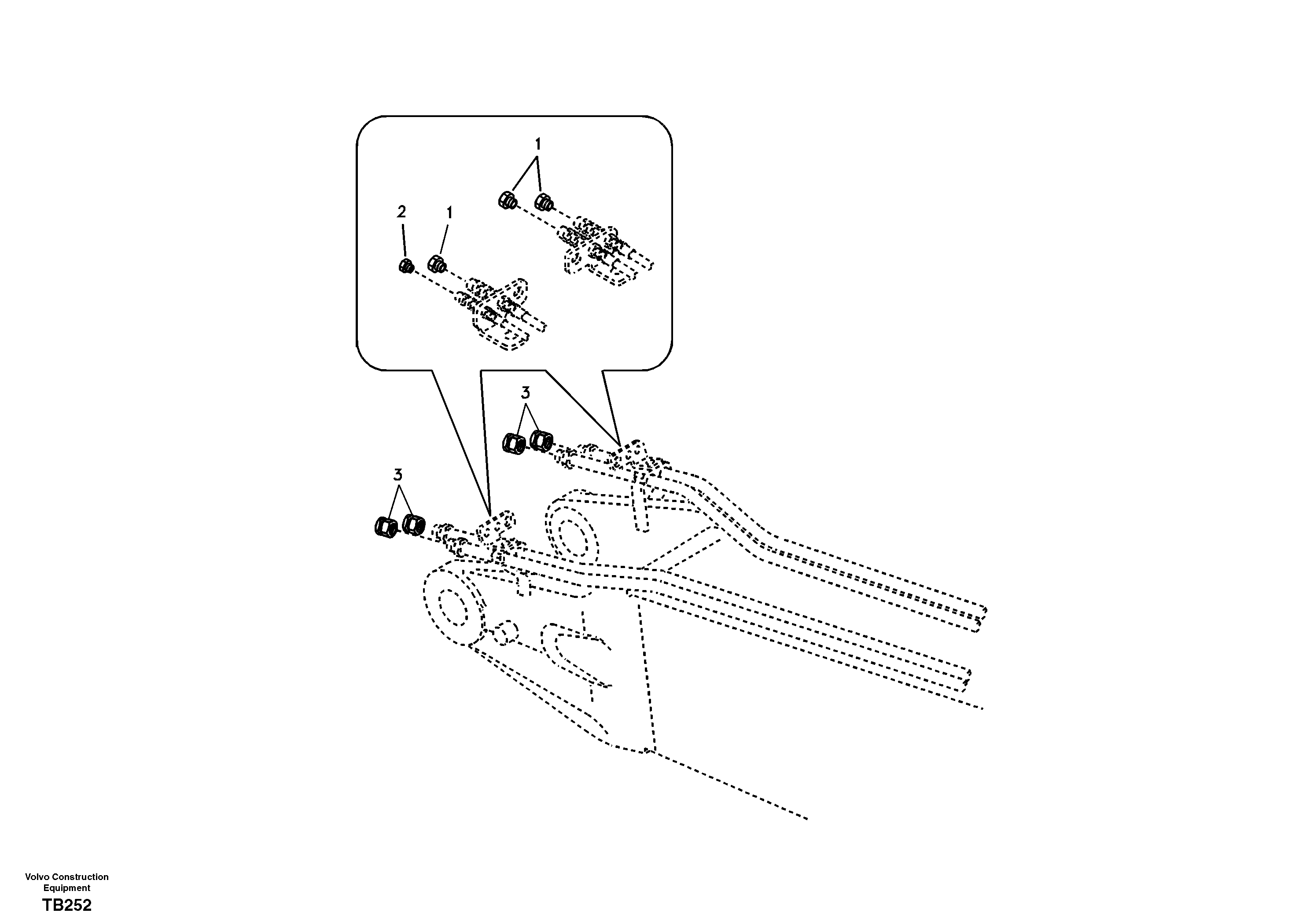 Схема запчастей Volvo EC140B - 46094 Working hydraulic, hydraulic plugs for no dipper arm EC140B