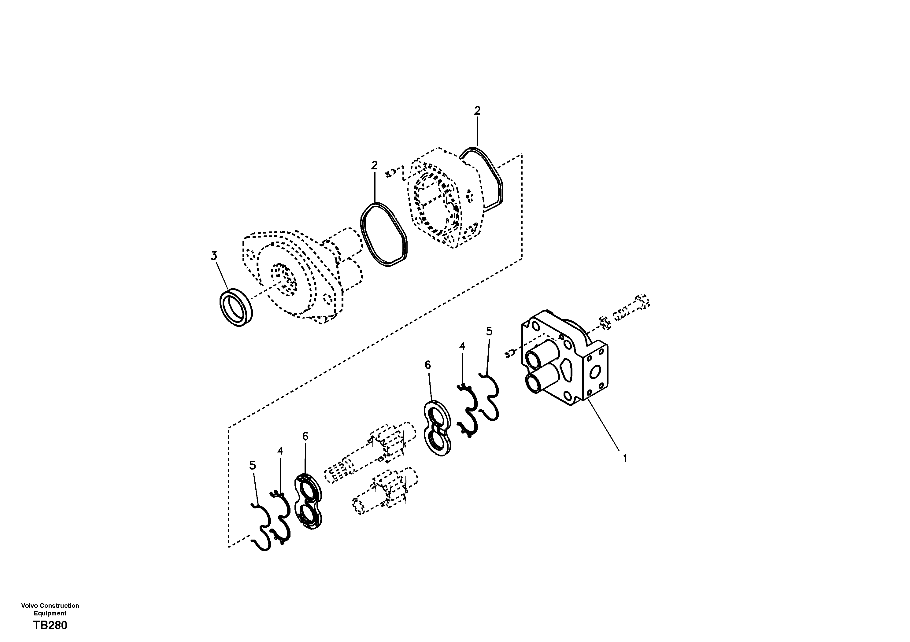 Схема запчастей Volvo EC140B - 31708 Hydraulic gear pump for quickfit and rotator EC140B