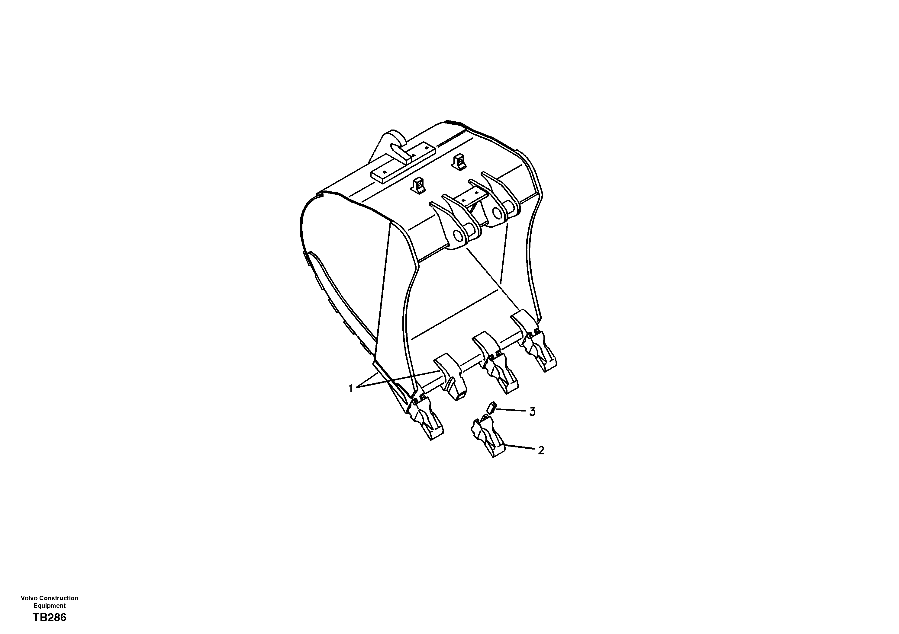 Схема запчастей Volvo EC140B - 18336 Buckets for Quickfit EC140B