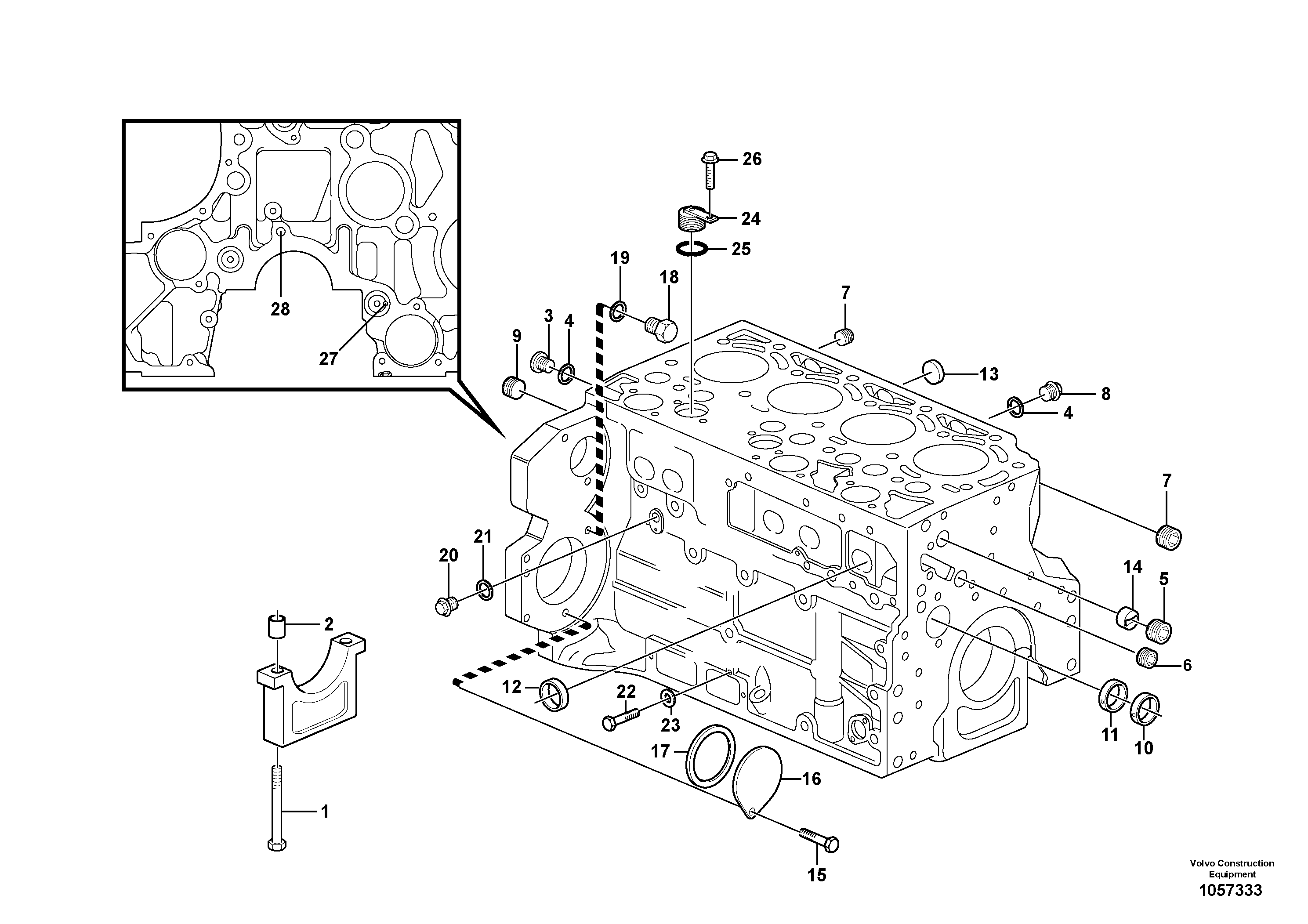 Схема запчастей Volvo EC140B - 81352 Блок цилиндров EC140B