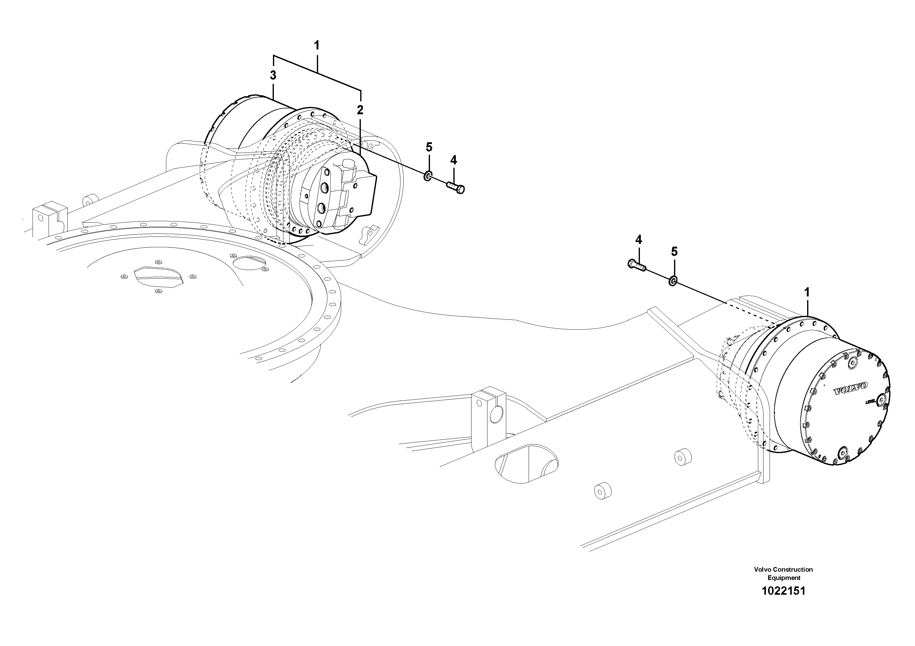 Схема запчастей Volvo EC140B - 91384 Travel motor with mounting parts EC140B PRIME S/N 15001-