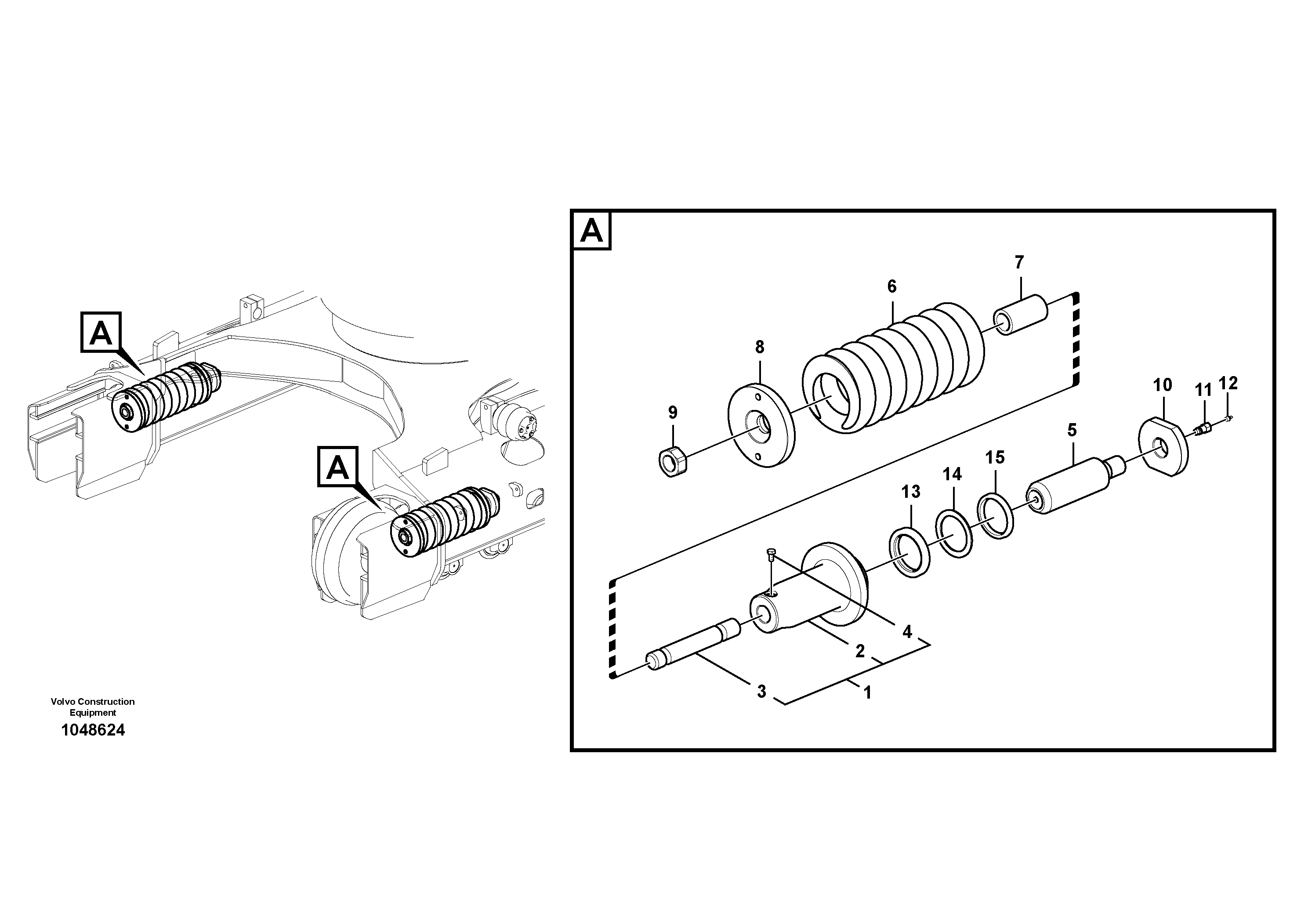 Схема запчастей Volvo EC140B - 87383 Undercarriage, spring package EC140B PRIME S/N 15001-