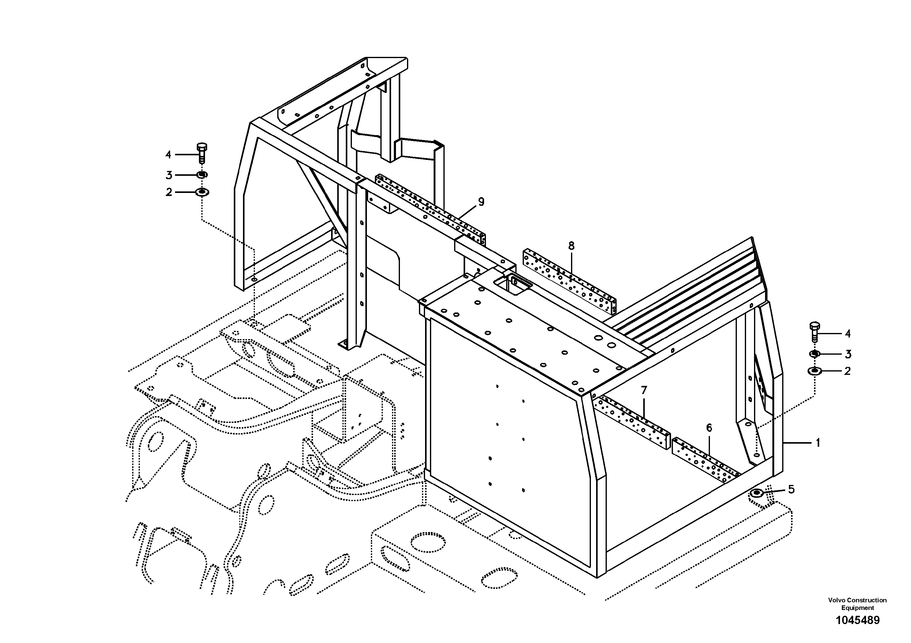 Схема запчастей Volvo EC140B - 90055 Cowl frame EC140B PRIME S/N 15001-