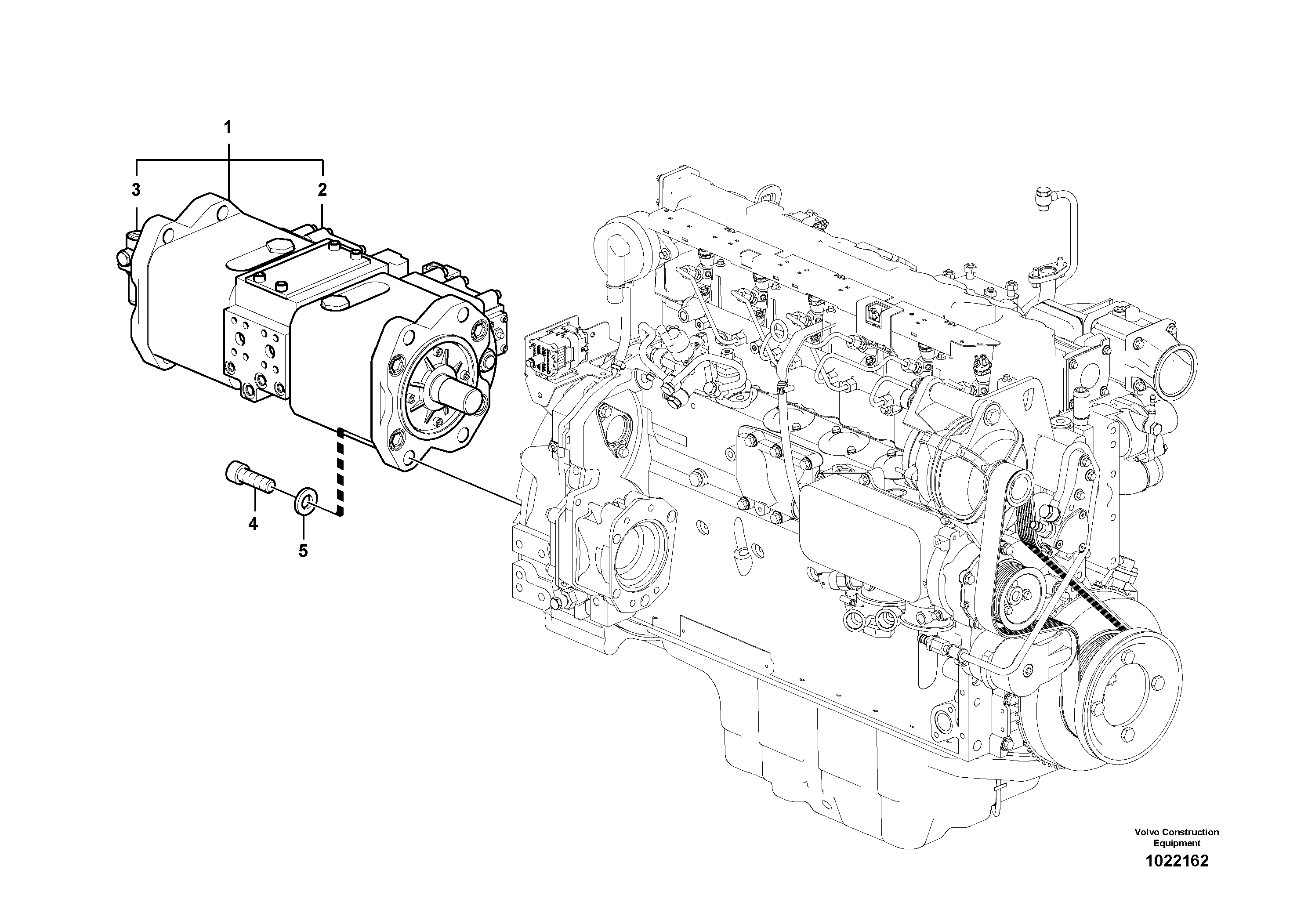 Схема запчастей Volvo EC140B - 90718 Pump installation EC140B PRIME S/N 15001-