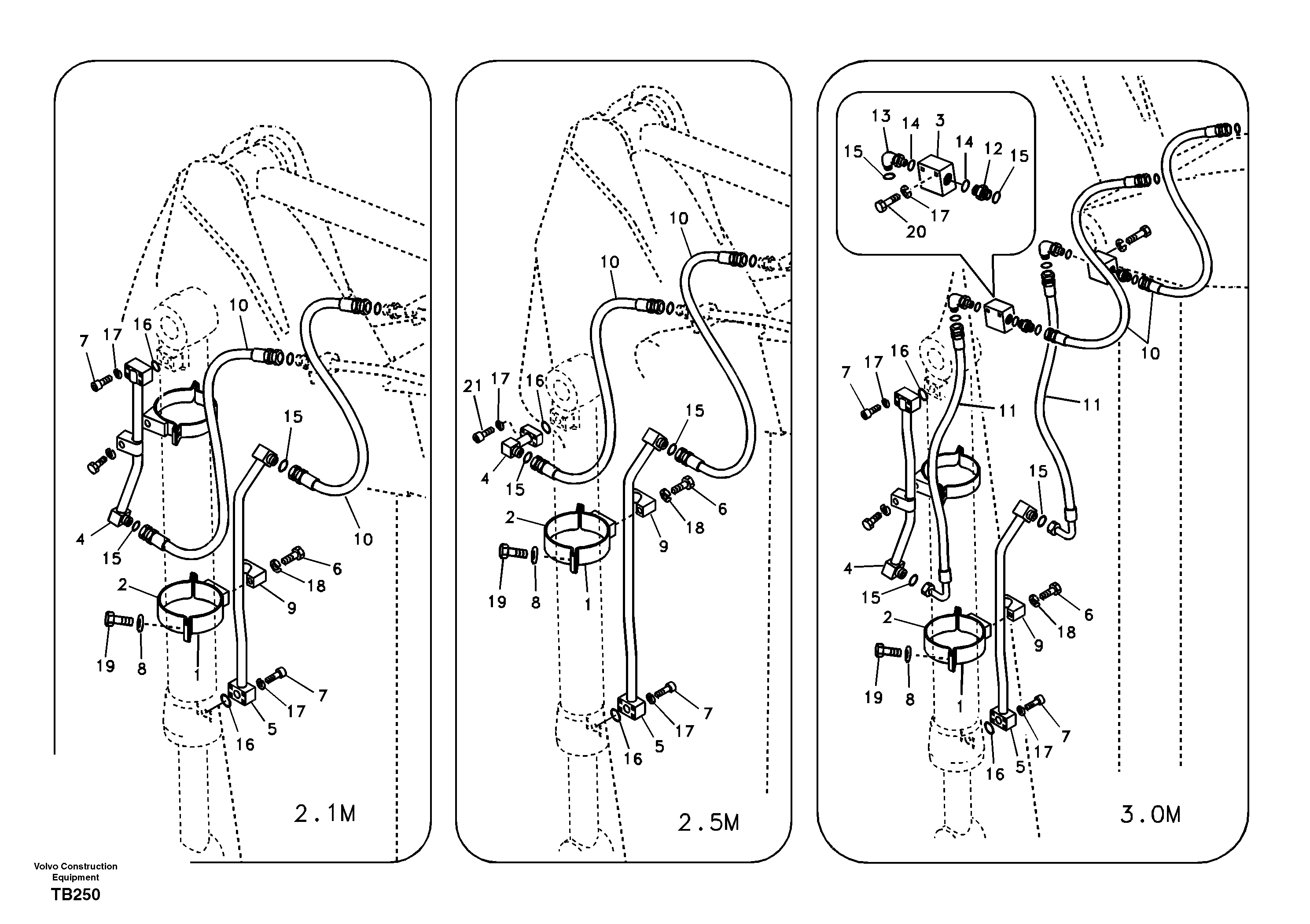 Схема запчастей Volvo EC140B - 87808 Working hydraulic, bucket cylinder on dipper arm EC140B PRIME S/N 15001-