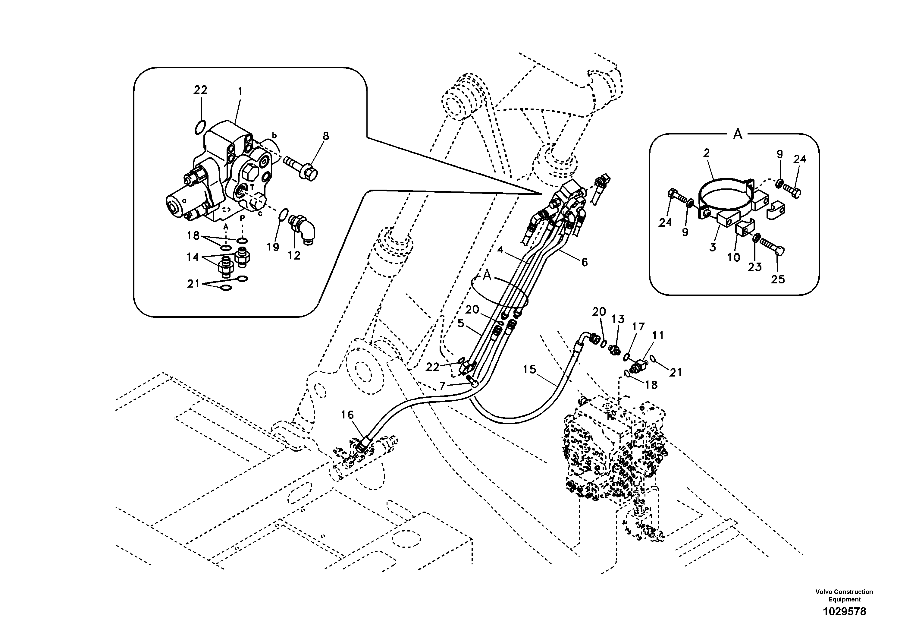 Схема запчастей Volvo EC140B - 92109 Working hydraulic, 2nd boom cylinder on adjustable boom EC140B PRIME S/N 15001-