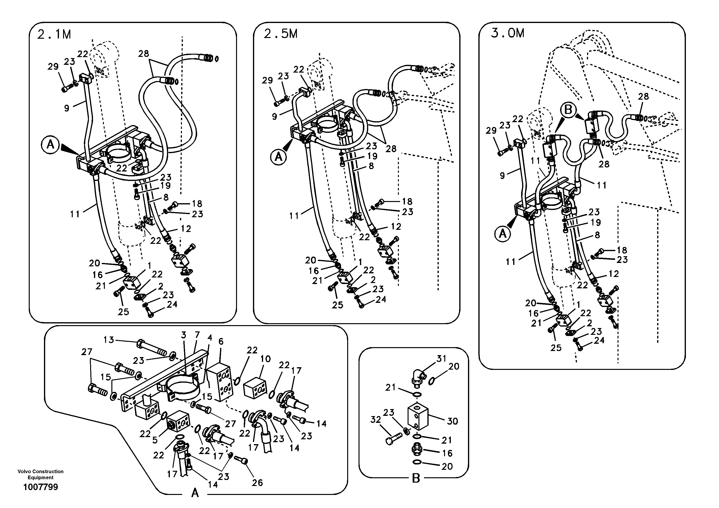 Схема запчастей Volvo EC140B - 95460 Working hydraulic, clamshell EC140B PRIME S/N 15001-