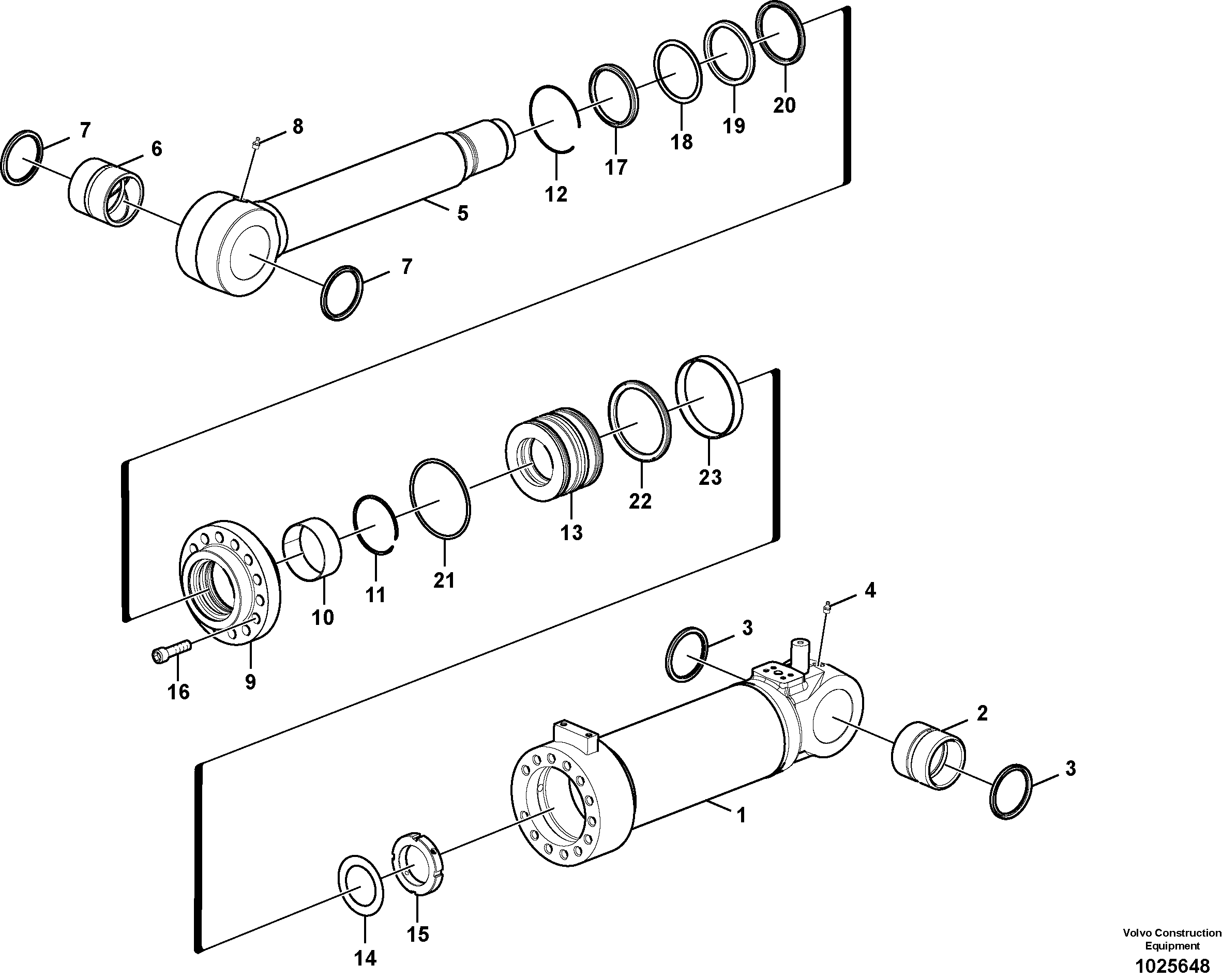 Схема запчастей Volvo EC140B - 105650 Гидроцилиндр отвала EC140B PRIME S/N 15001-