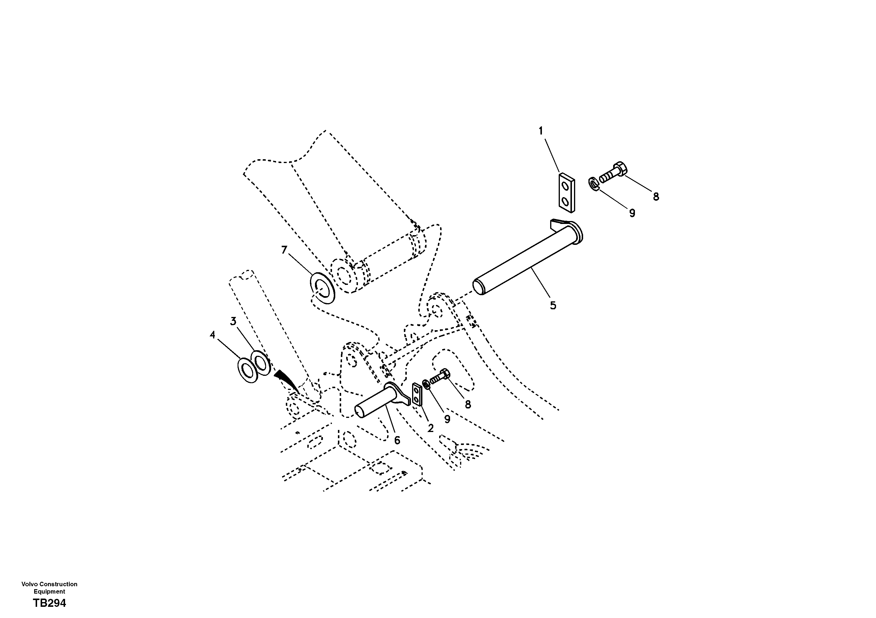 Схема запчастей Volvo EC140B - 93299 Links to boom, no boom EC140B PRIME S/N 15001-