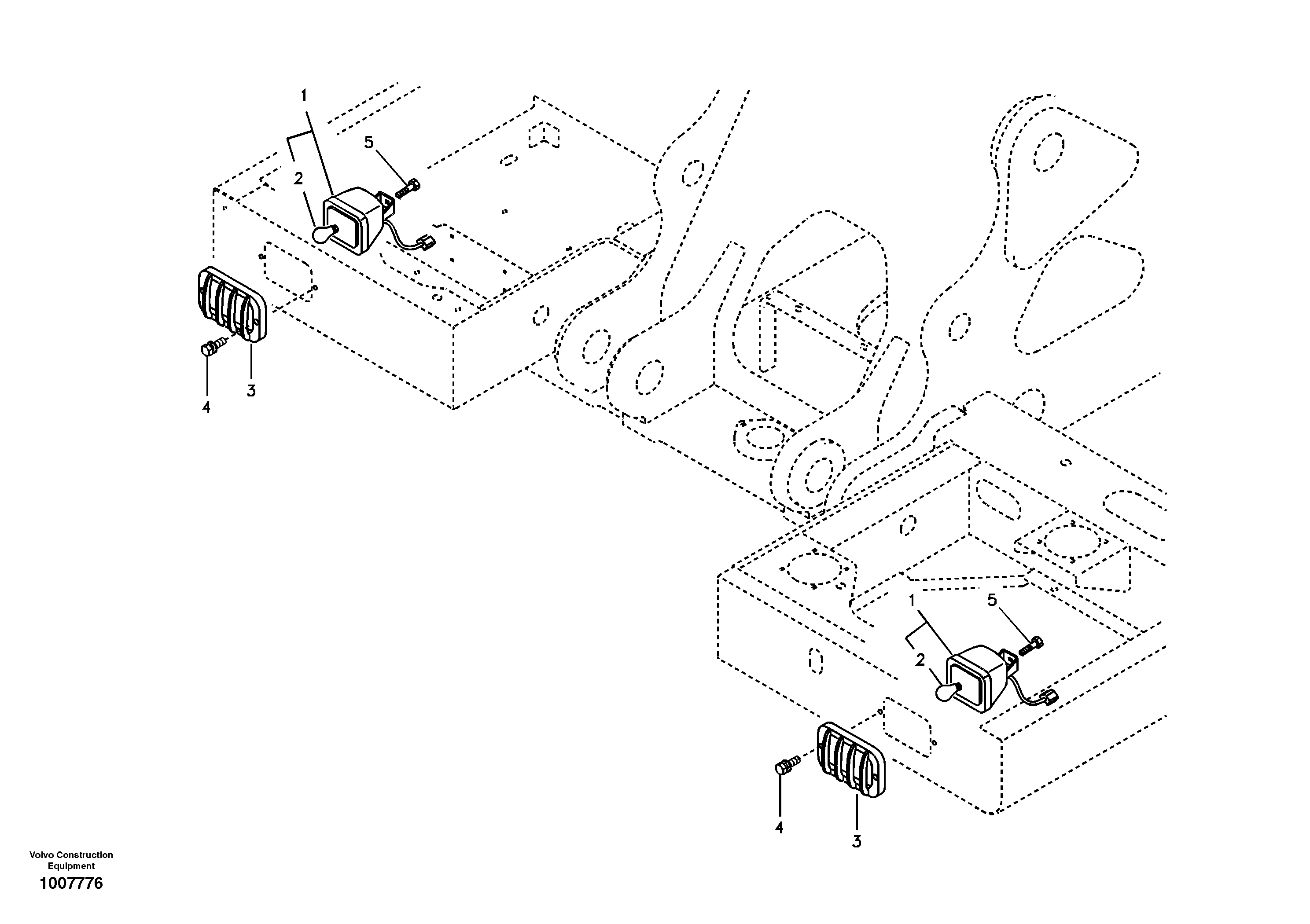Схема запчастей Volvo EC140B - 87754 Lighting, front EC140B PRIME S/N 15001-