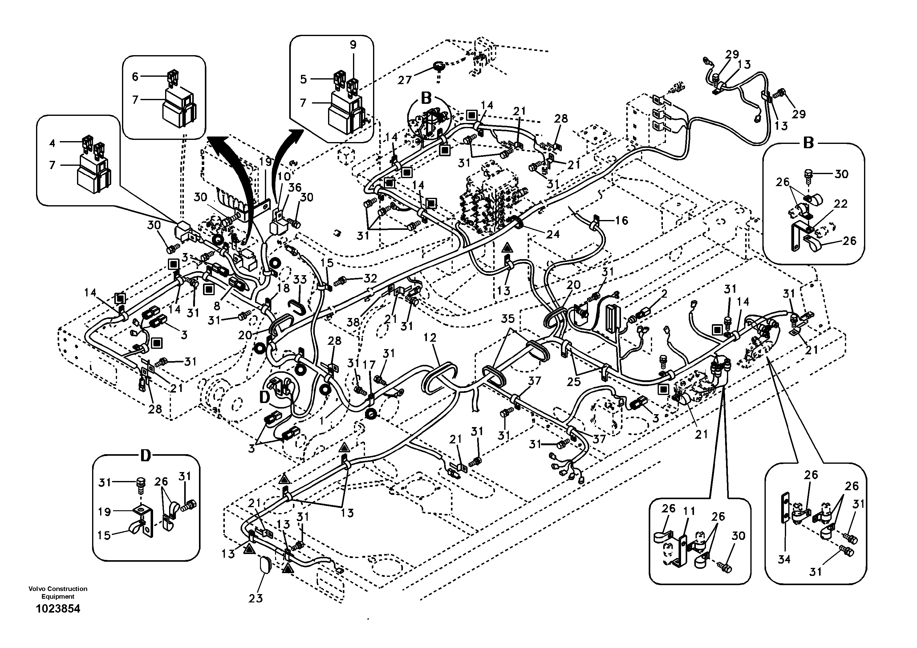 Схема запчастей Volvo EC140B - 87531 Cable and wire harness, main EC140B PRIME S/N 15001-