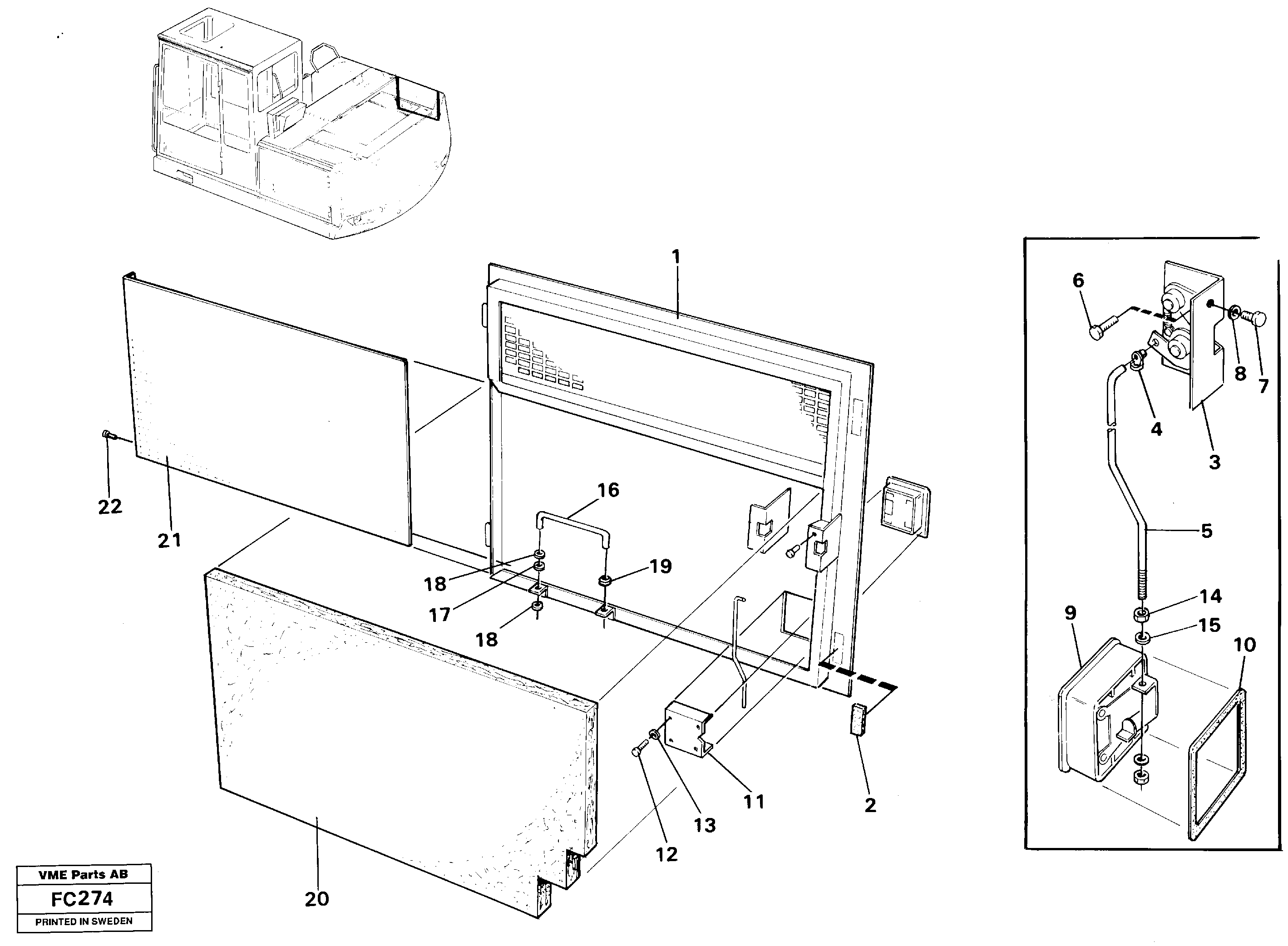 Схема запчастей Volvo EC150 - 32407 Door, tank pumps EC150 ?KERMAN ?KERMAN EC150 SER NO - 129
