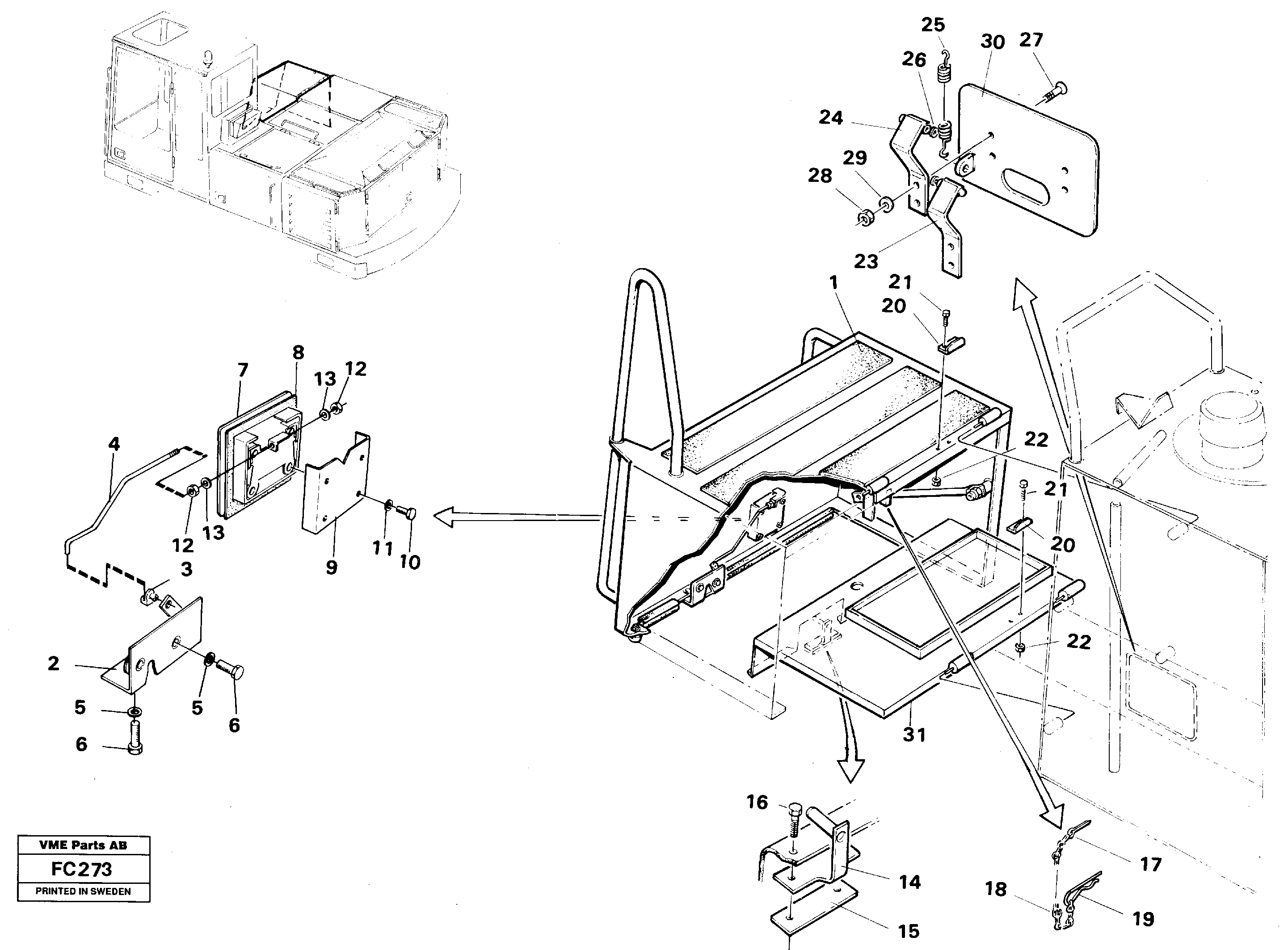 Схема запчастей Volvo EC150 - 32408 Casing over battery EC150 ?KERMAN ?KERMAN EC150 SER NO - 129