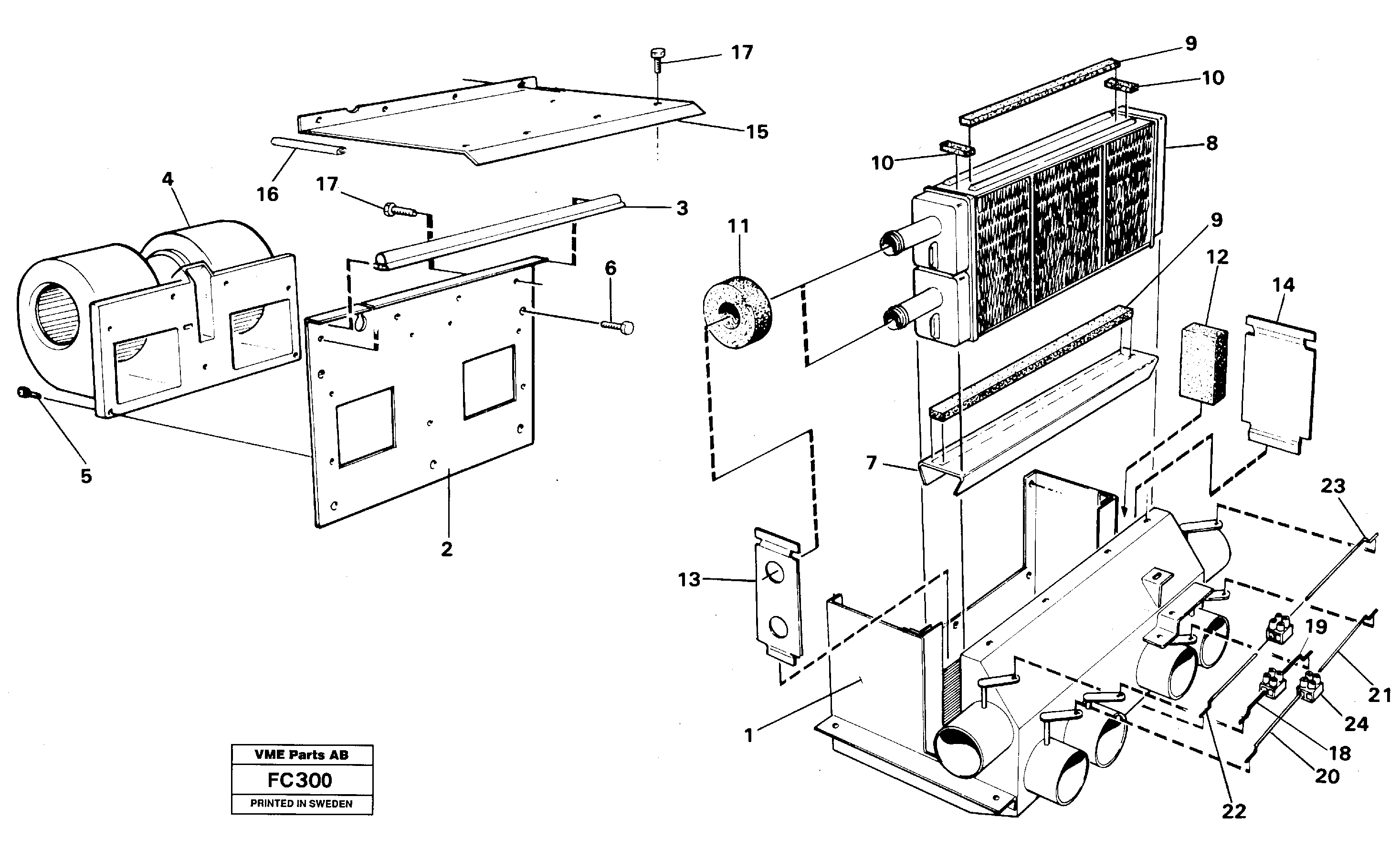 Схема запчастей Volvo EC150 - 32413 Cab heater EC150 ?KERMAN ?KERMAN EC150 SER NO - 129