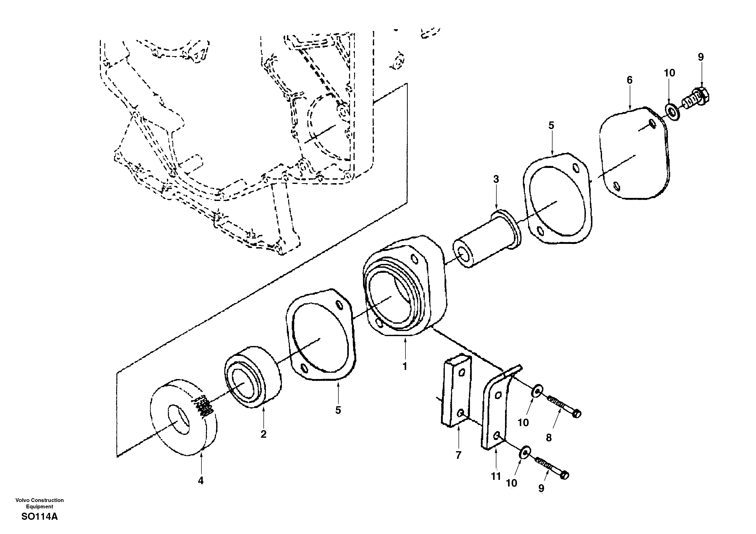 Схема запчастей Volvo EC150 - 29766 Pump drive power take-off EC150