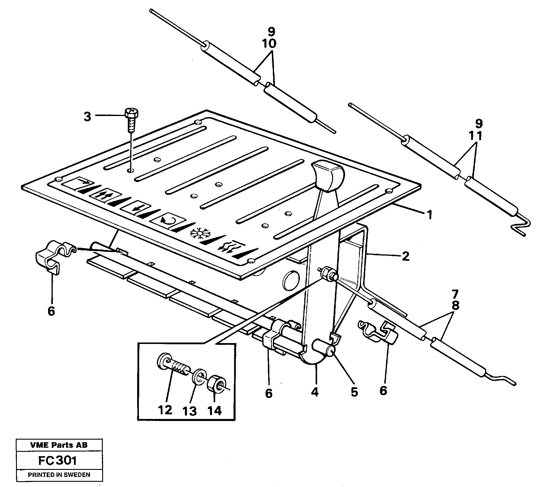 Схема запчастей Volvo EC150 - 32414 Heater control EC150 ?KERMAN ?KERMAN EC150 SER NO - 129